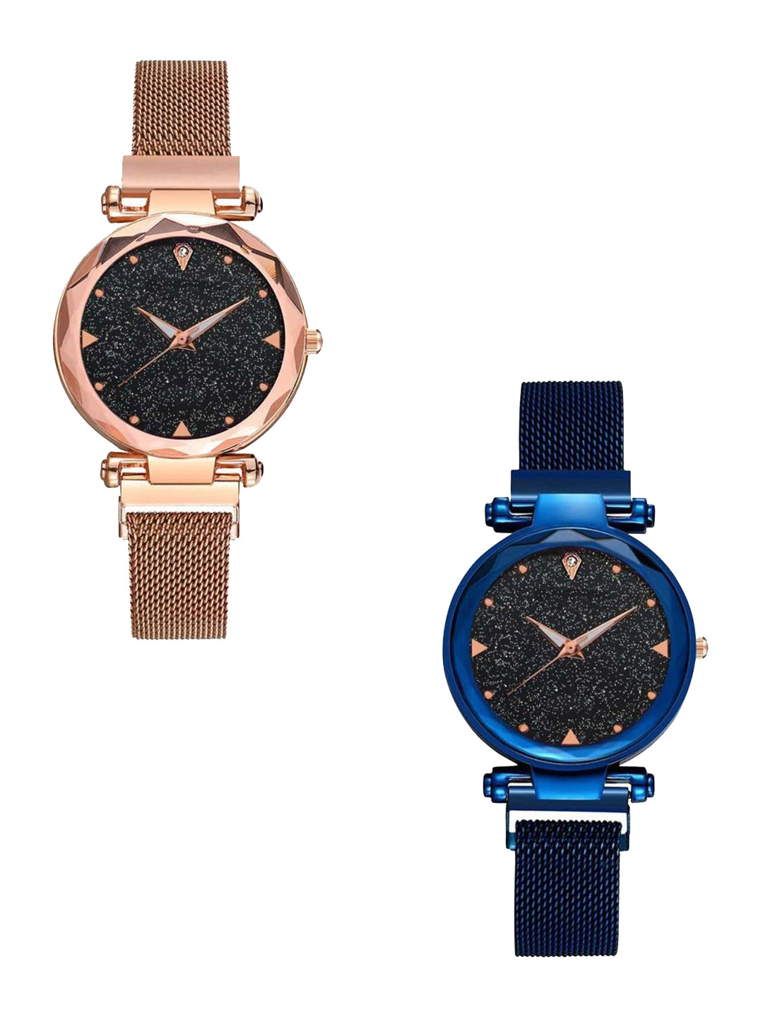 Miss Perfect Women Pack Of 2 Embellished Dial & Bracelet Style Straps Analogue Watch KI46
