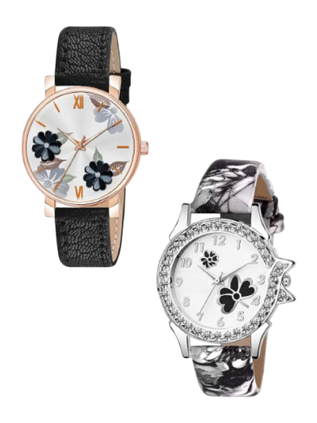 Miss Perfect Women Set of 2 Leather Straps Analogue Watches LJ258