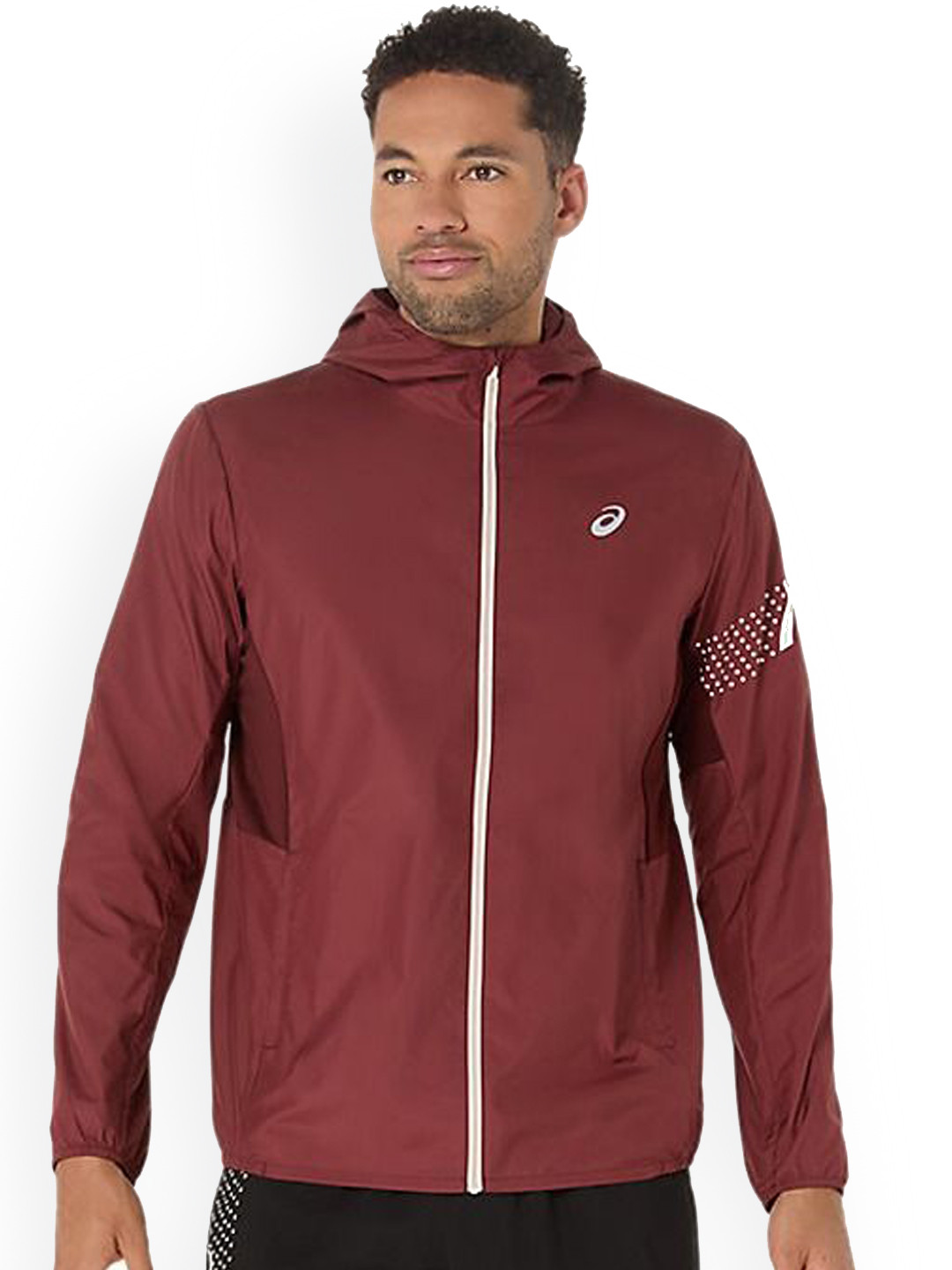 ASICS Men Hooded Solid Lightweight Sporty Jacket
