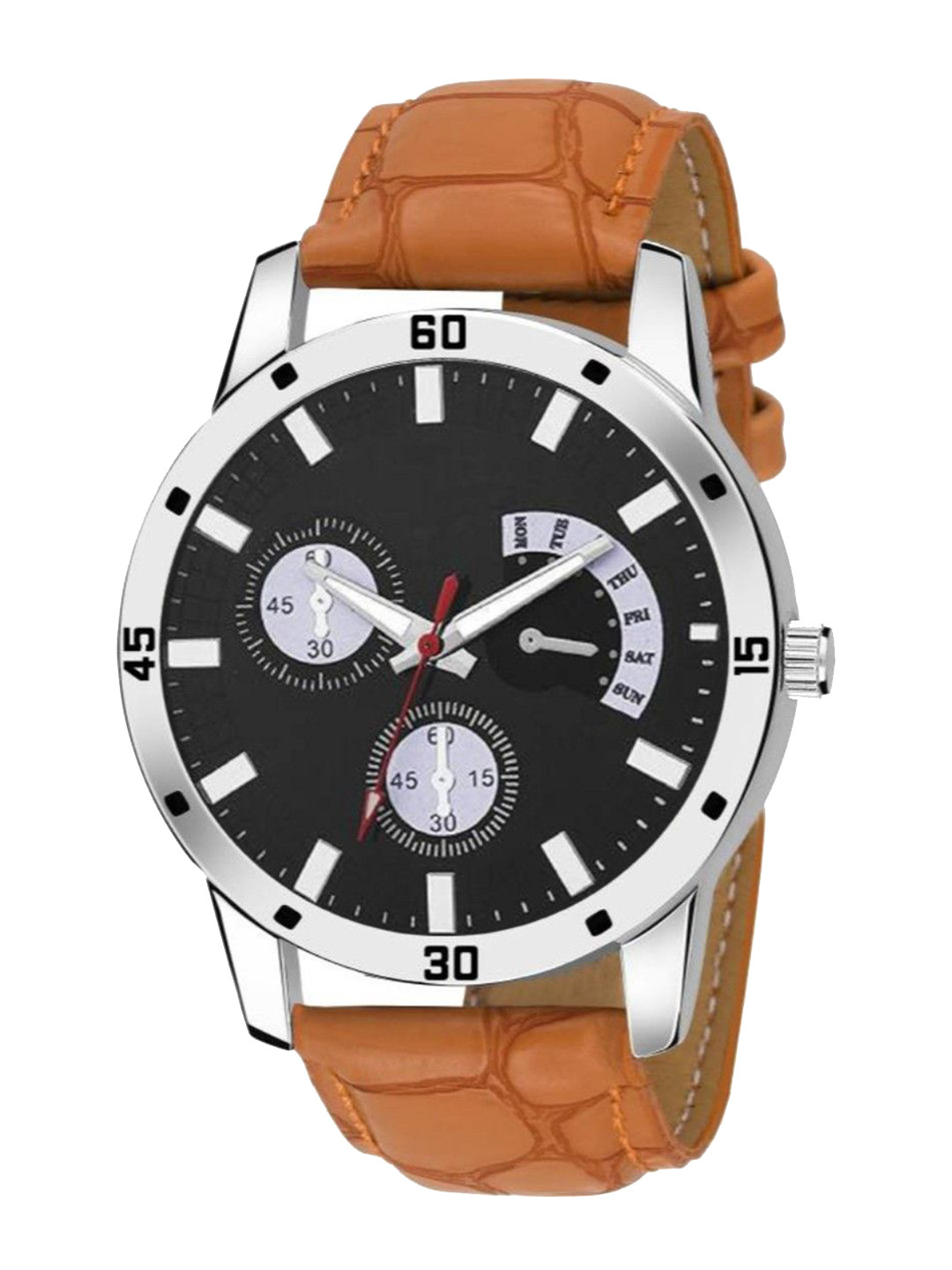 Miss Perfect Men Textured Dial & Leather Straps Analogue Watch ar630