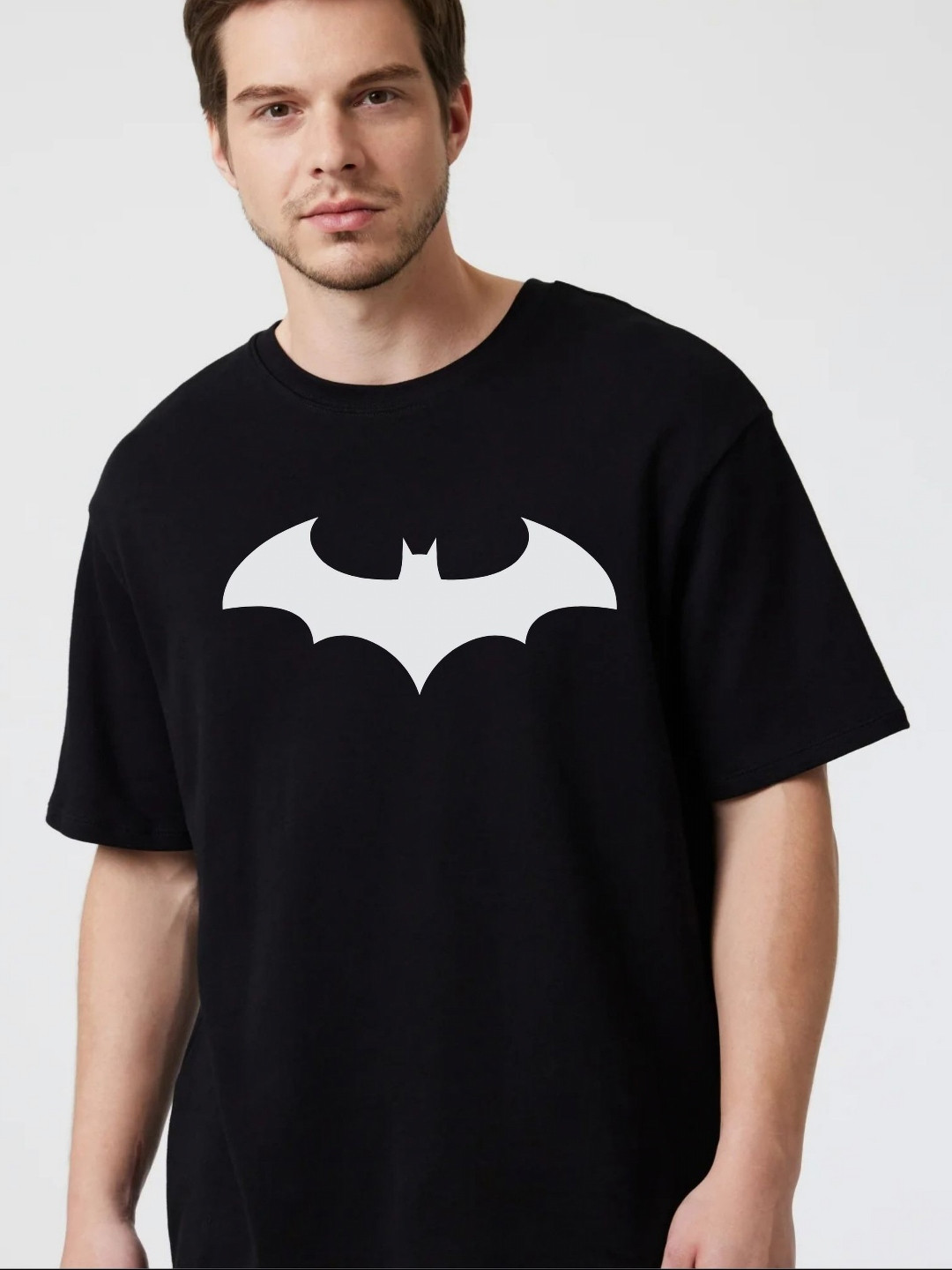 Fashnobic Men Oversized Superhero Graphic Round Neck T-shirt