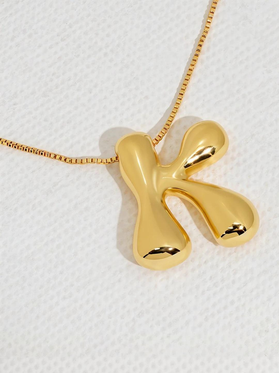 ARISTAL Jewellery Unisex Gold-Plated K Alphabet Pendant Chain