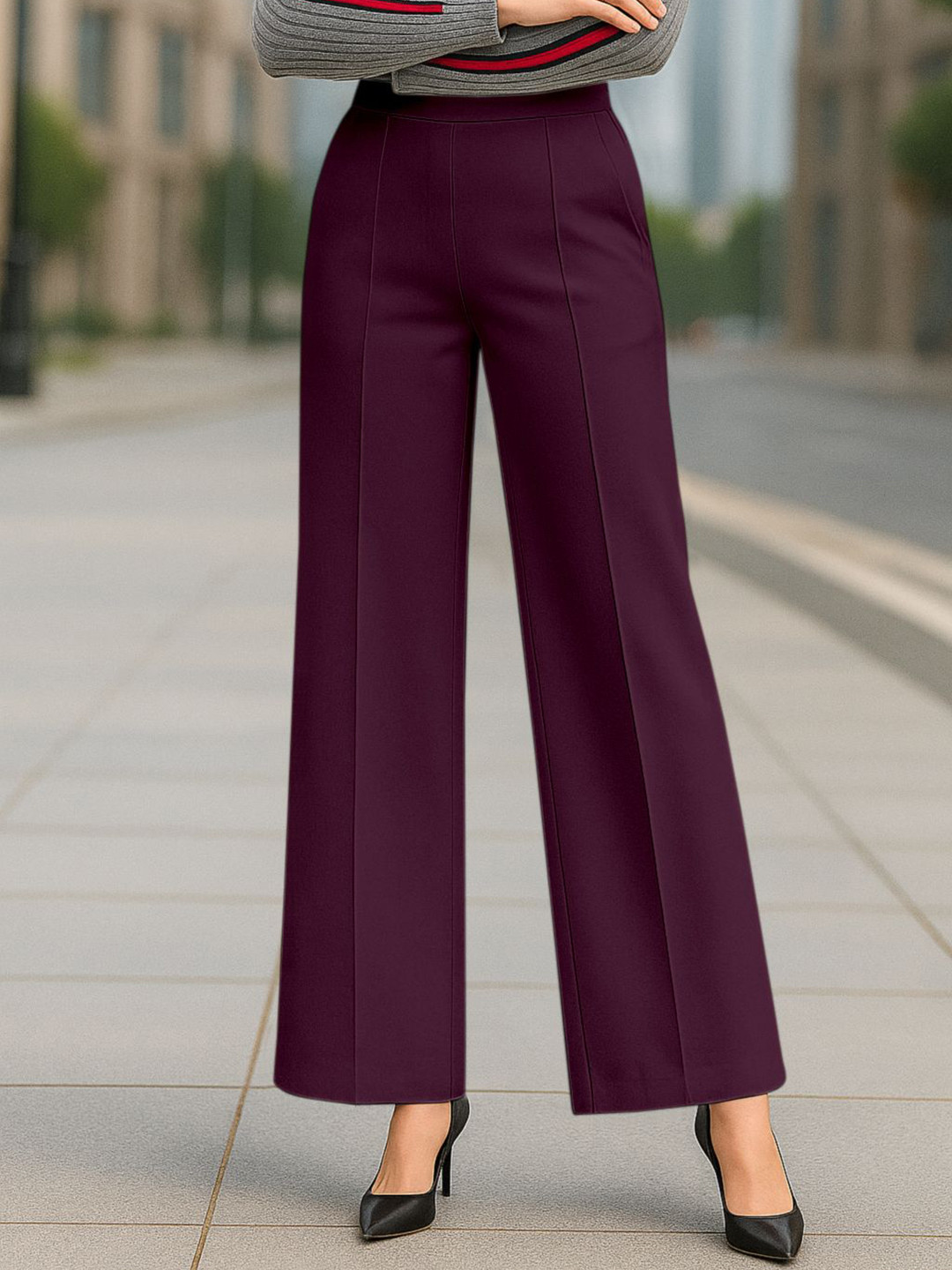 Jinax Women Relaxed Regular Fit Mid-Rise Trousers