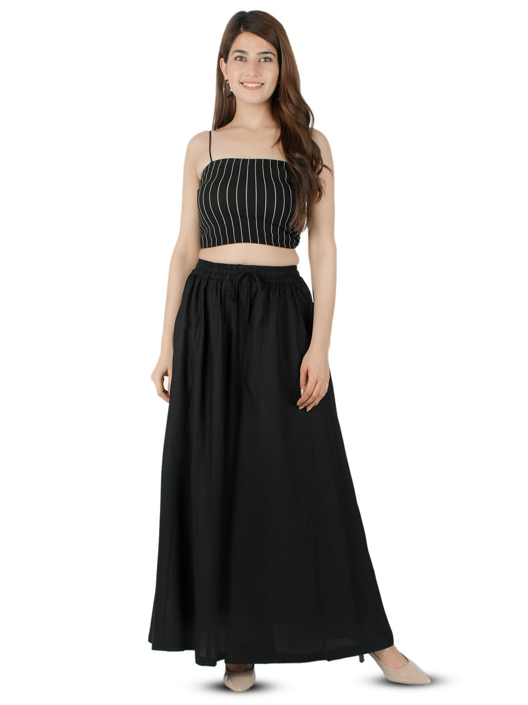 AARMAD Women Flared Loose Fit Skirt Type Palazzos