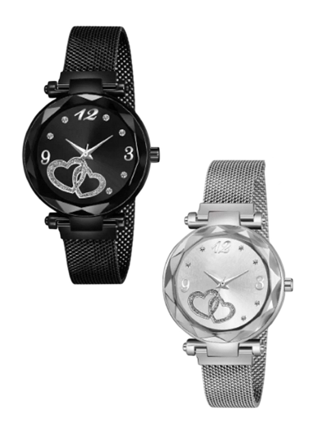 Miss Perfect Women Set of 2 Round Dial & Bracelet Style Straps Analogue Watch  DF188