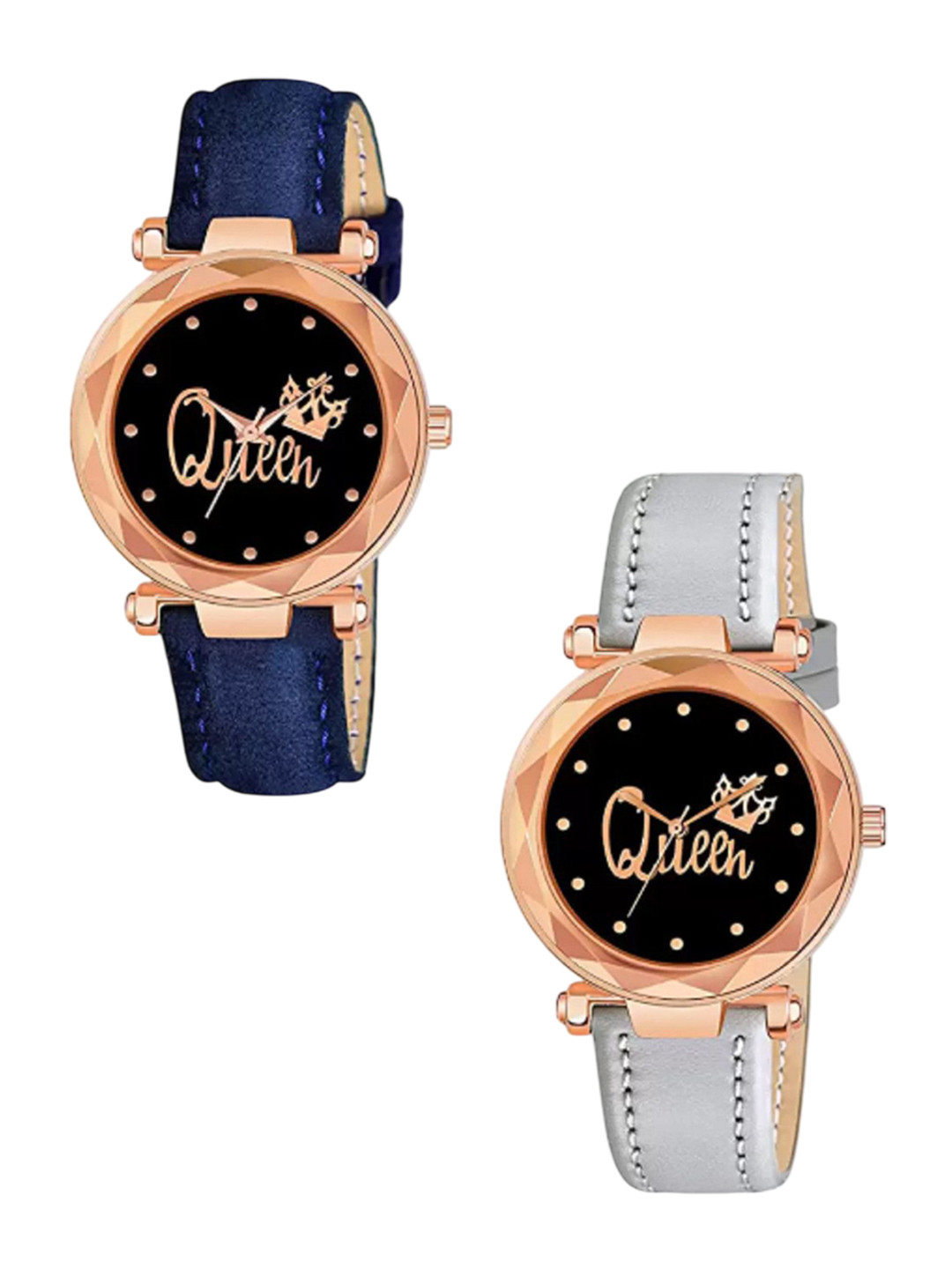 Miss Perfect Women Set Of 2 Dial & Leather Straps Analogue Watch DF30