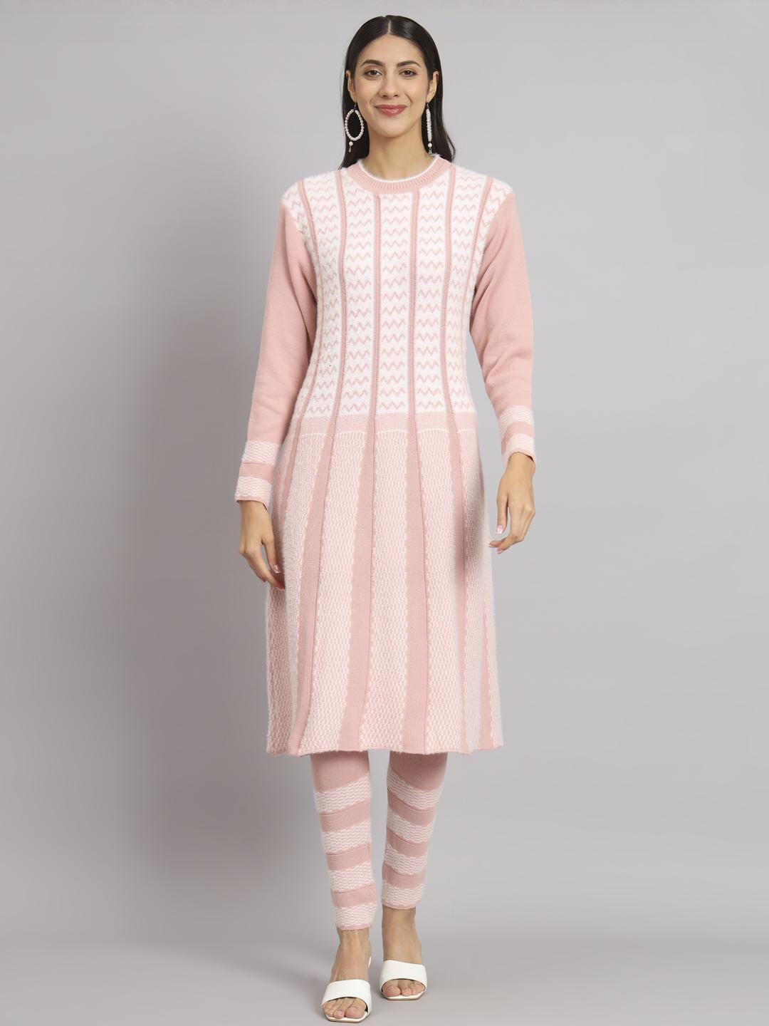 HERMISTON Women Peach Pure Wool Kurta Sets
