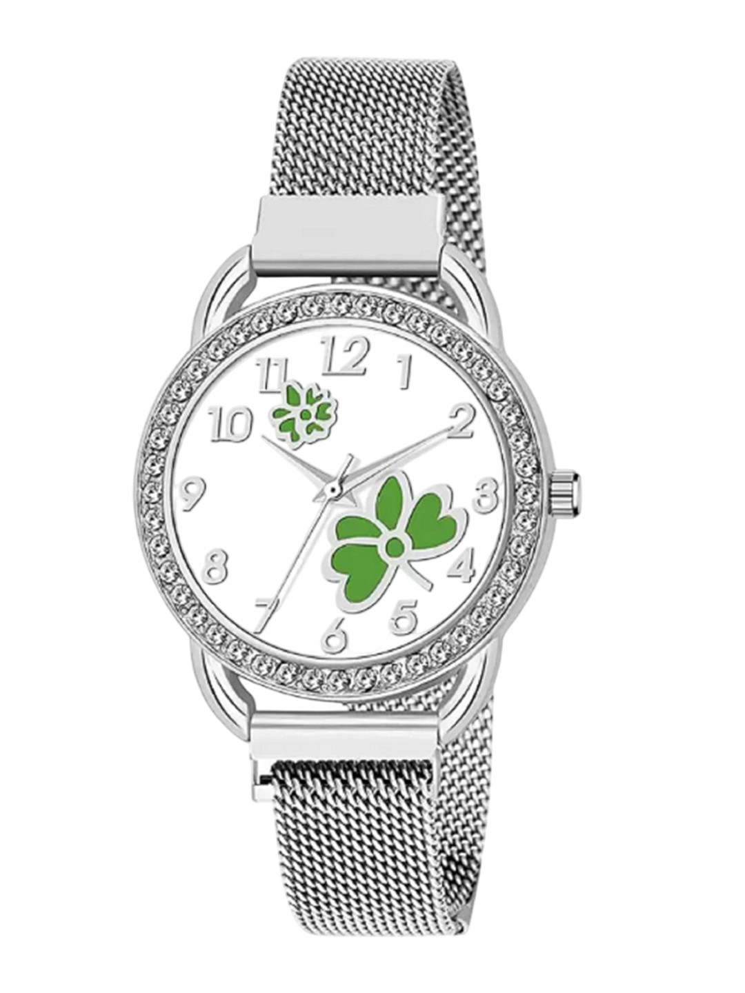 Miss Perfect Women Embellished Dial & Bracelet Style Straps Analogue Watch DF127