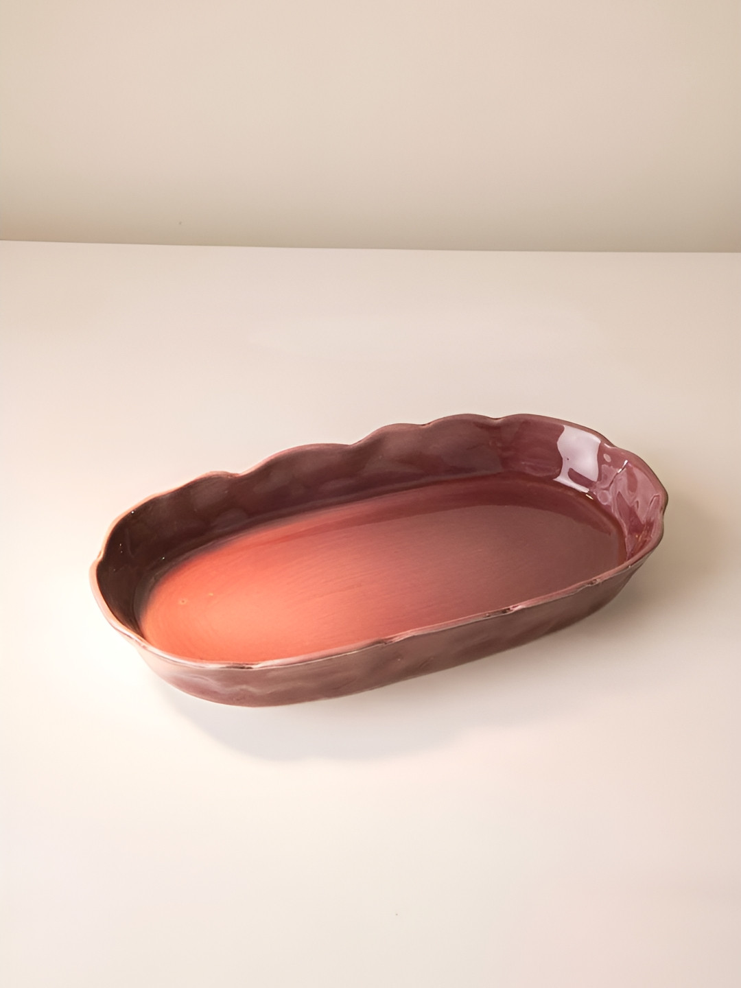 FREEDOM TREE Color Pop Handcrafted Burgundy Ceramic Baking Dish Bakeware