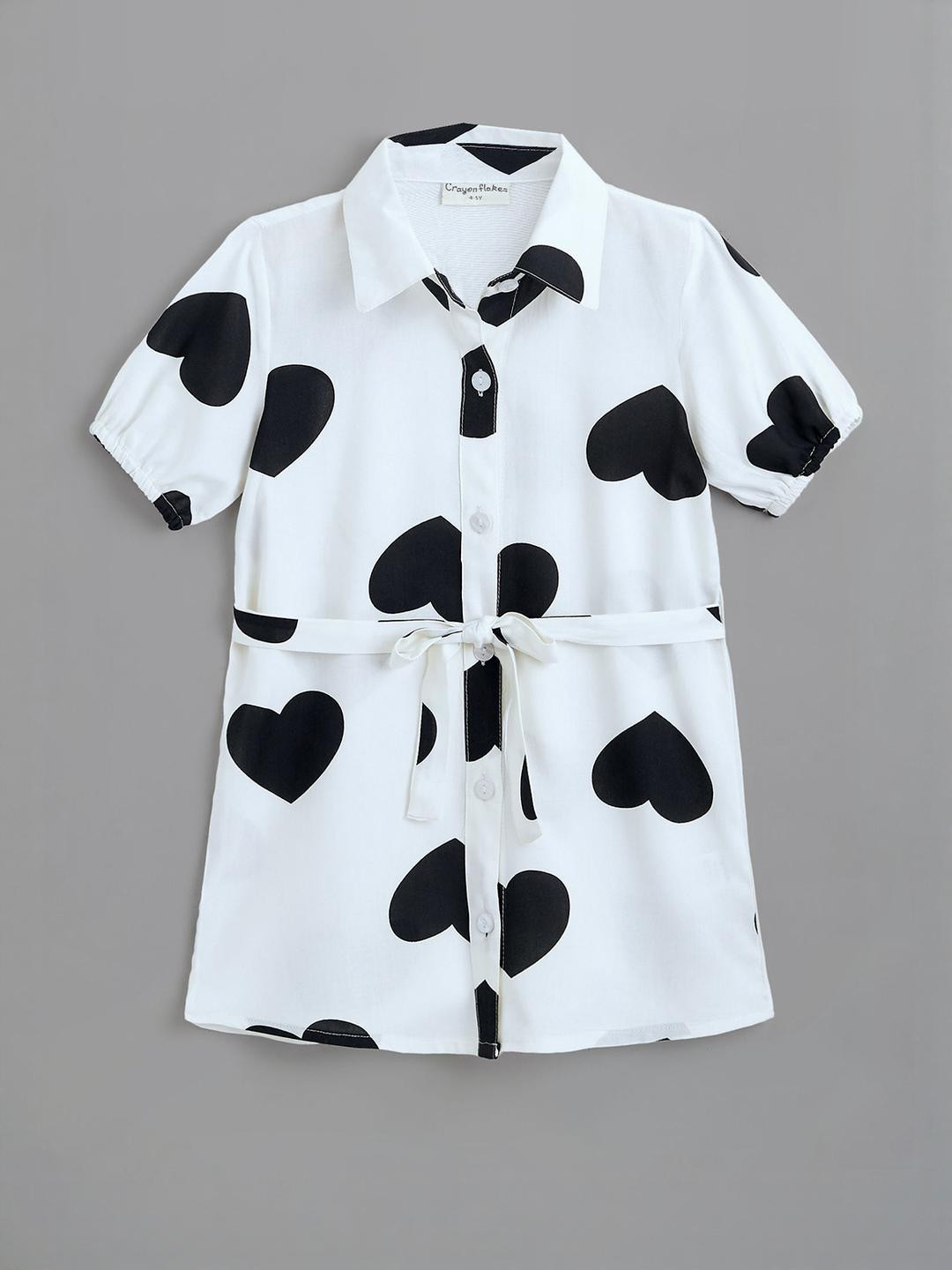 Hopscotch Girls Viscose Rayon Shirt Dresses