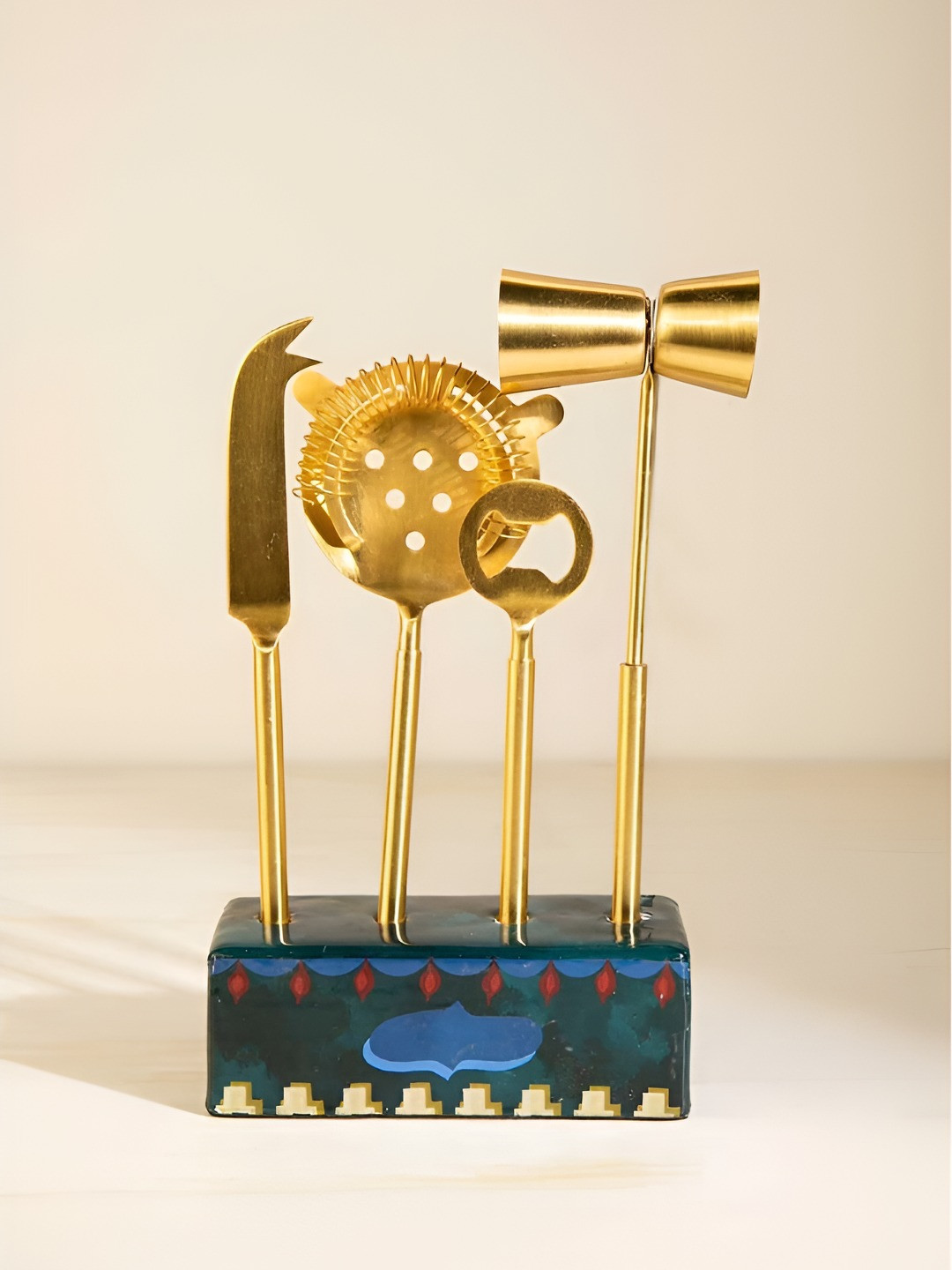 FREEDOM TREE Blue 4 Pieces above Steel Barware Tool Sets