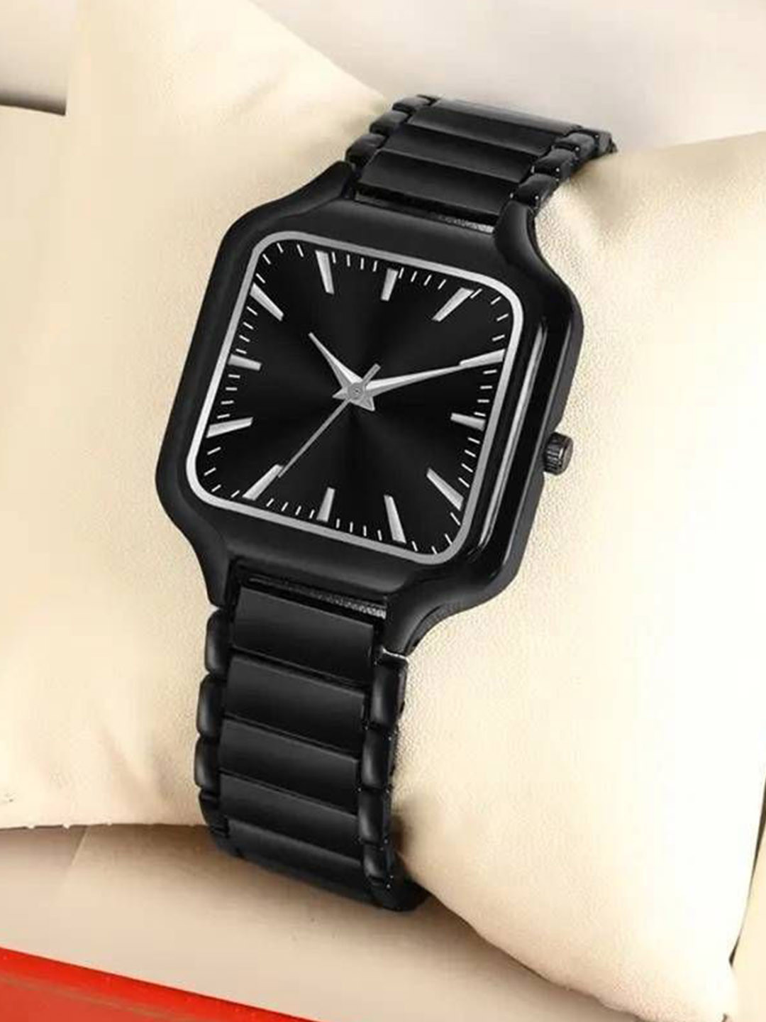 YUKAX Men Brass Patterned Dial & Stainless Steel Wrap Around Straps Analogue Watch