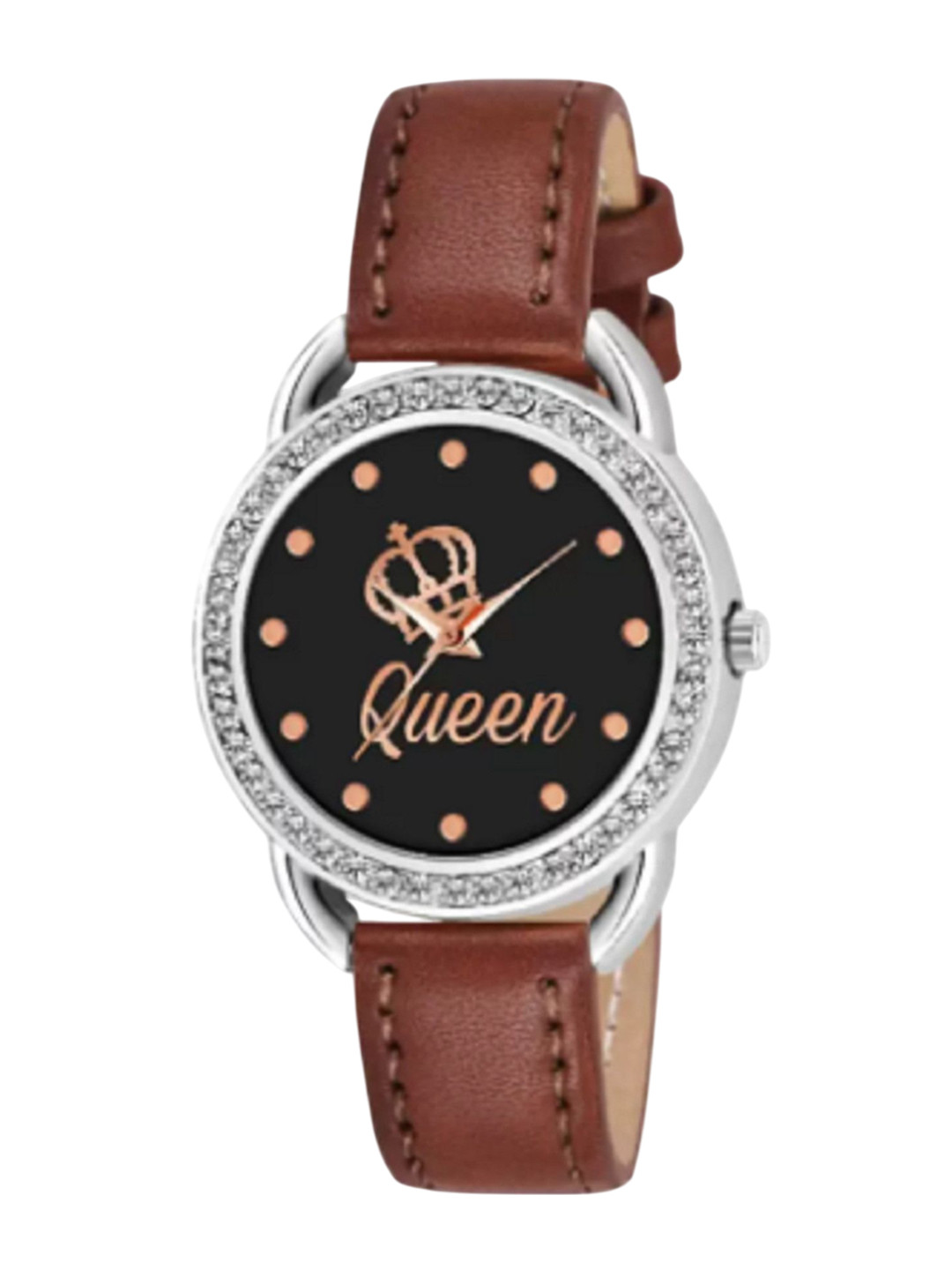 Miss Perfect Women Embellished Dial & Leather Wrap Around Straps Analogue Watch LJ12
