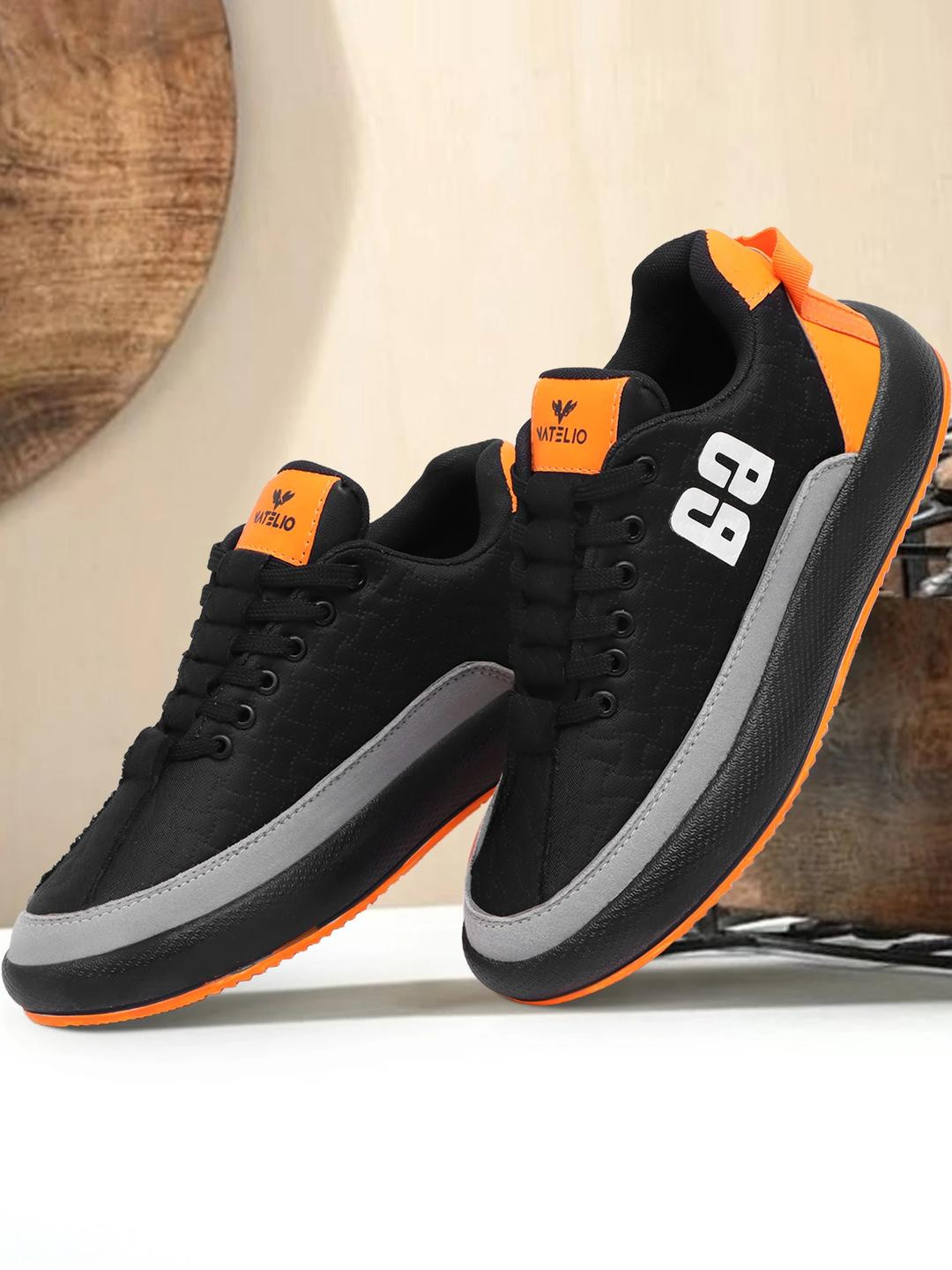 VATELIO Men Black Mesh Casual Shoes