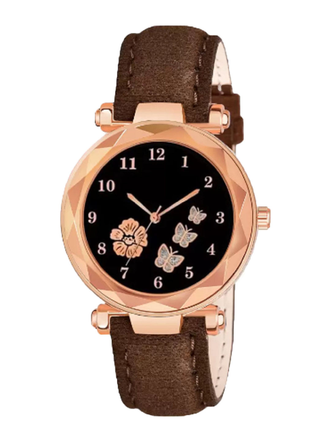 Miss Perfect Women Dial & Leather Textured Straps Analogue Watch QE24