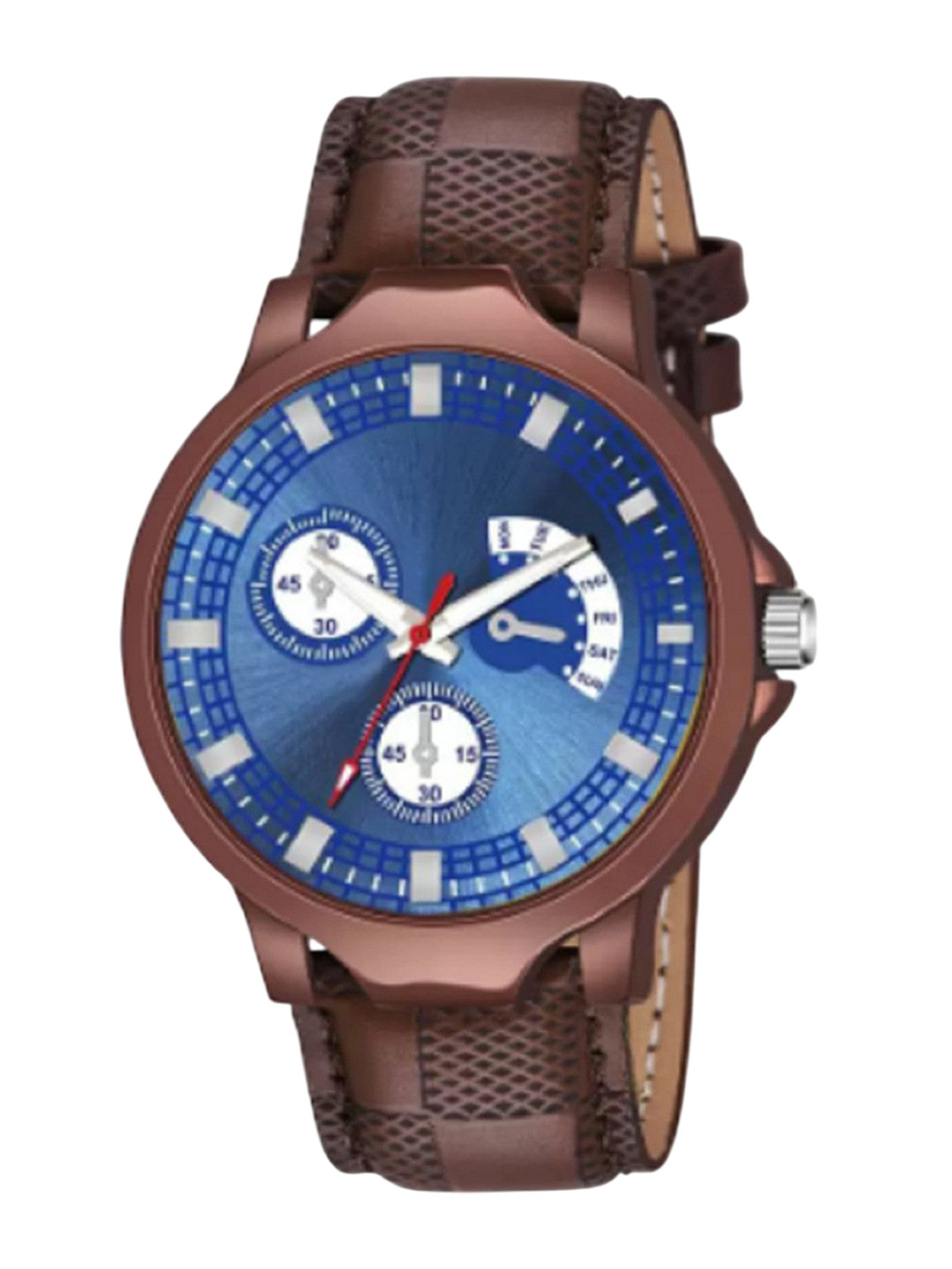 Miss Perfect Men Dial & Leather Textured Straps Analogue Watch AC66