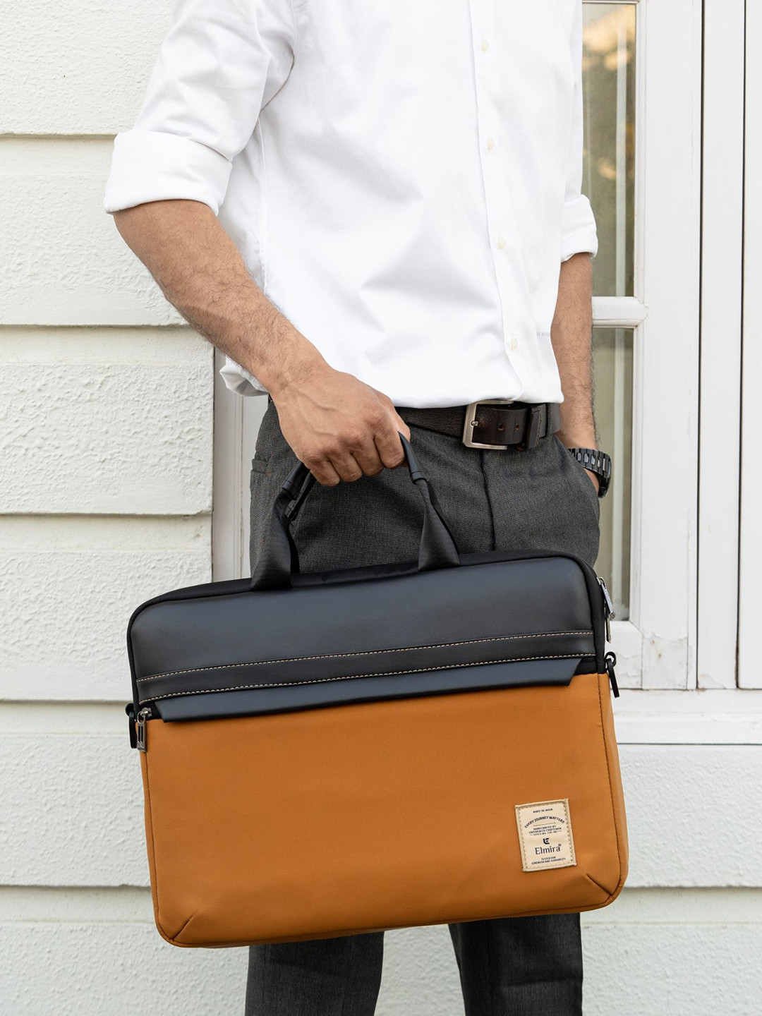 Elmira Unisex Padded Office Laptop Bag with Detachable Sling Strap