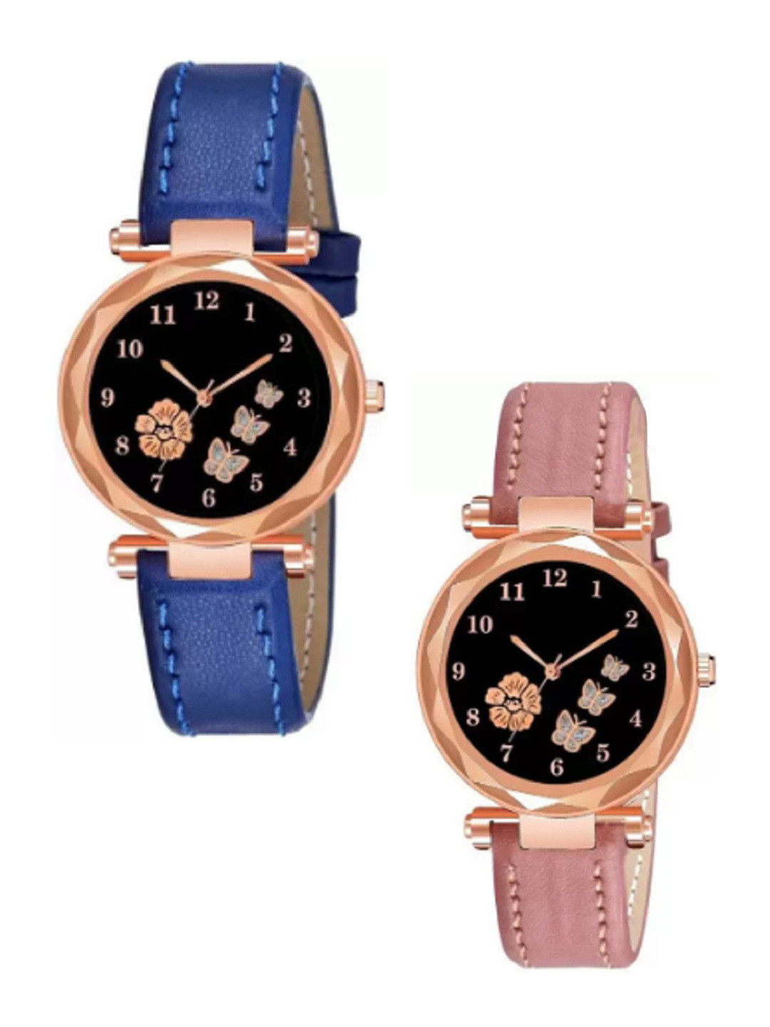 Miss Perfect Women Printed Dial & Leather Textured Straps Analogue Watch HJ457