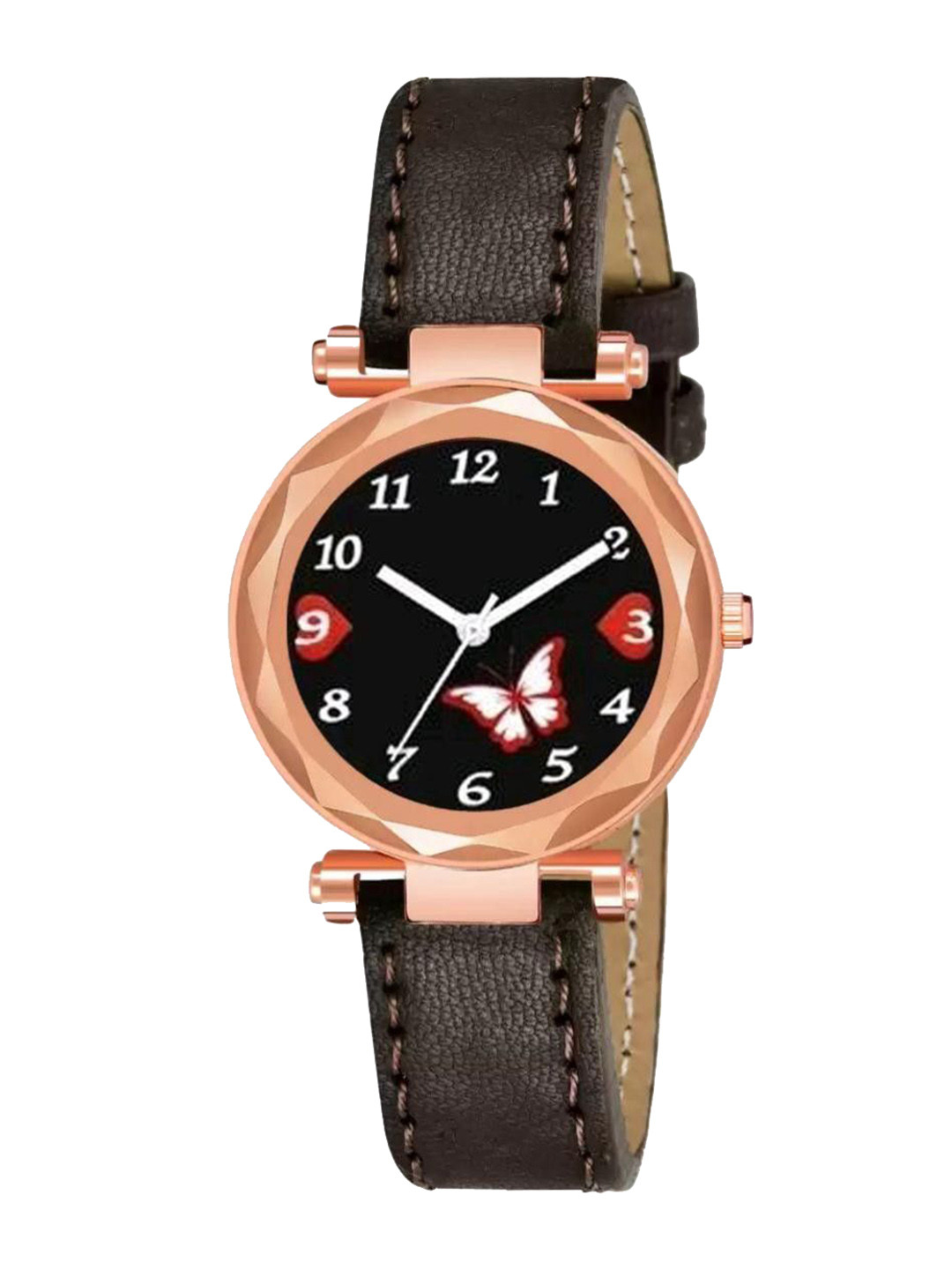 Miss Perfect Women Round Printed Dial & Leather Textured Straps Analogue Watch Cvv22