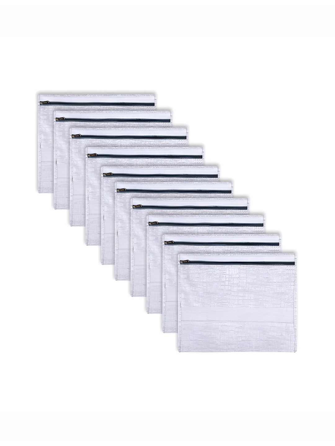 Aura Grey & White 10 Pieces Printed Single Saree Clothes Bags Organisers