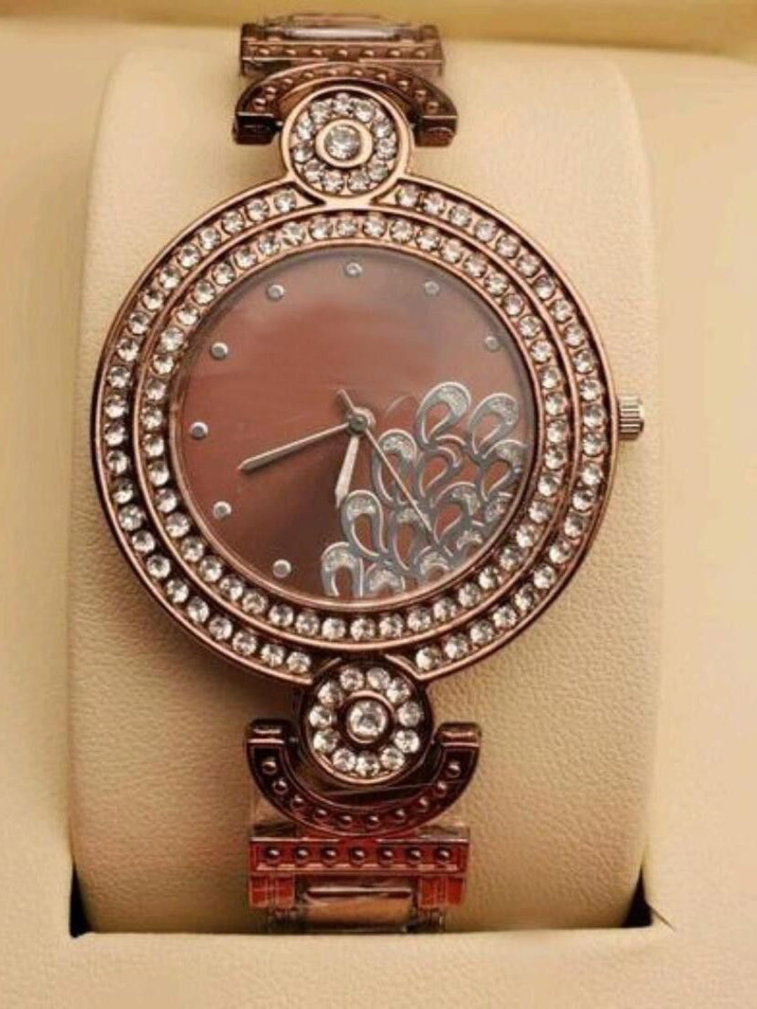 Miss Perfect Women Embellished Dial & Bracelet Style Straps Analogue Watch Aki60
