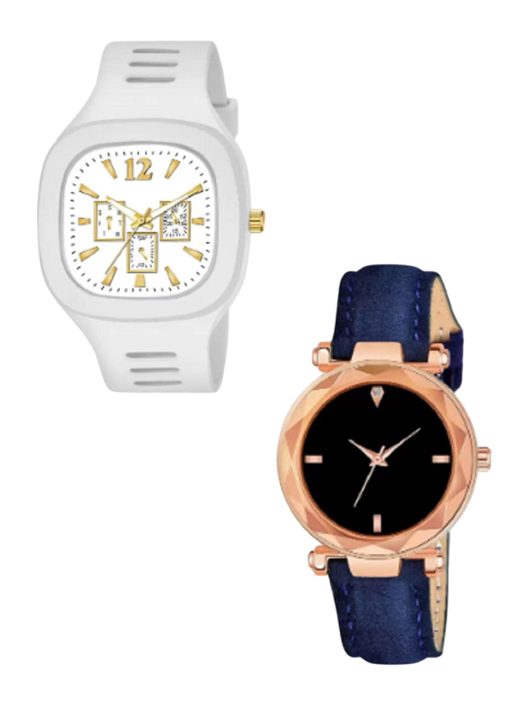 Miss Perfect Unisex Pack Of 2 Dial & Leather Straps Watch LJ317