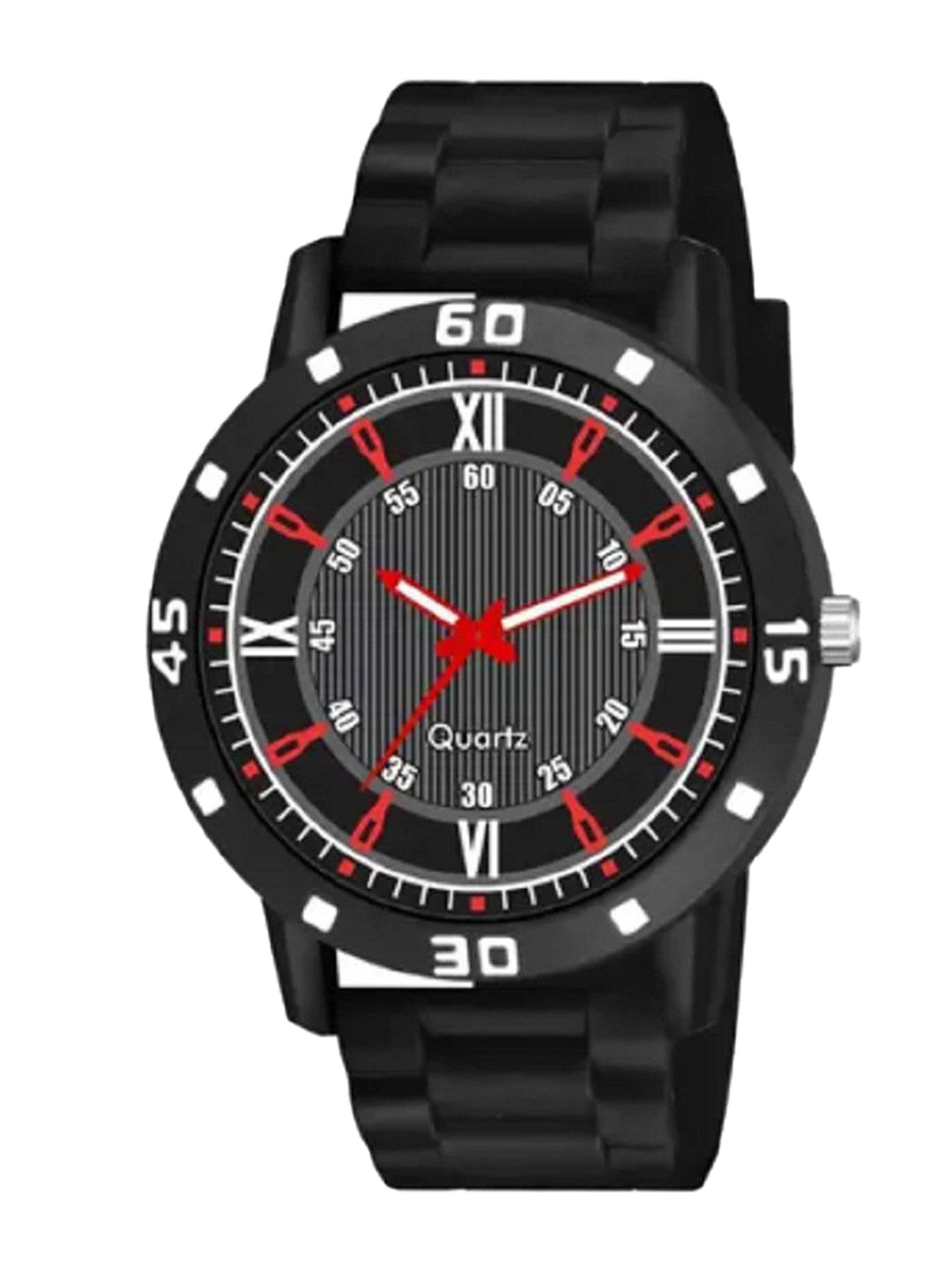 Miss Perfect Men Round Dial & Rubber Straps Watch FG68