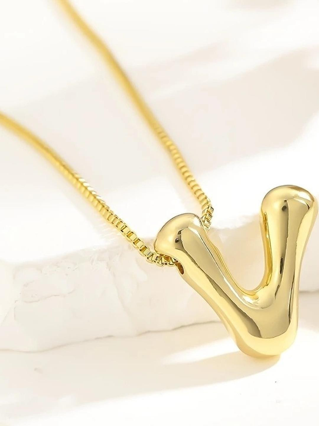 ARISTAL Jewellery Women Gold-Plated Letter V Necklace