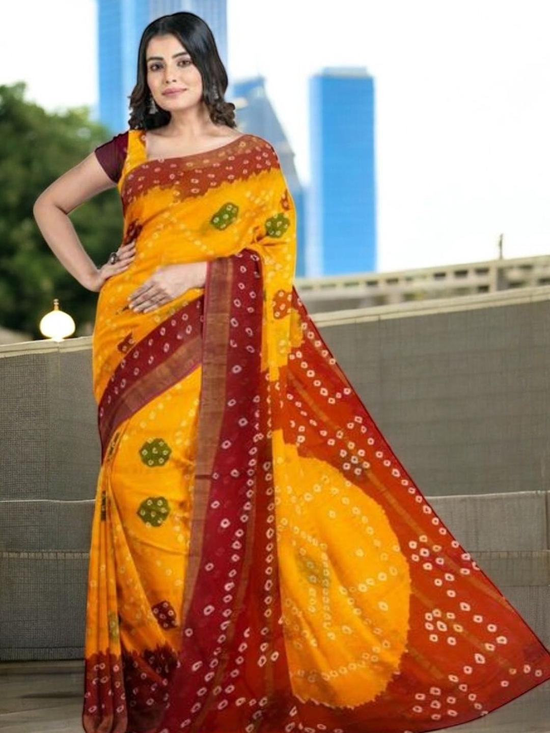 KING VULTURE Bandhani Printed Bandhani Saree