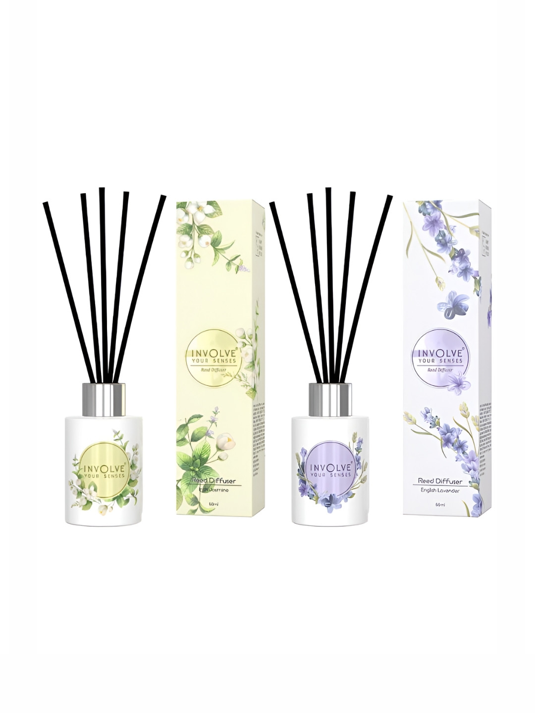 INVOLVE Pack of 2 Pura Reed Lavender & Jasmine Aroma Oil Diffuser 60ml Each