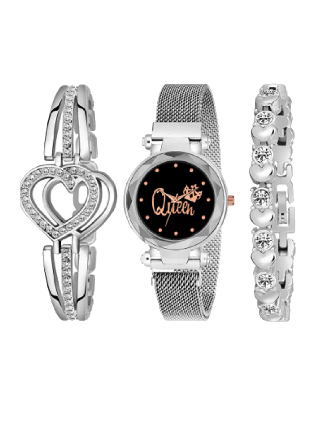 Miss Perfect Women Pack of 3 Printed Dial Watch & Bracelet PU_131