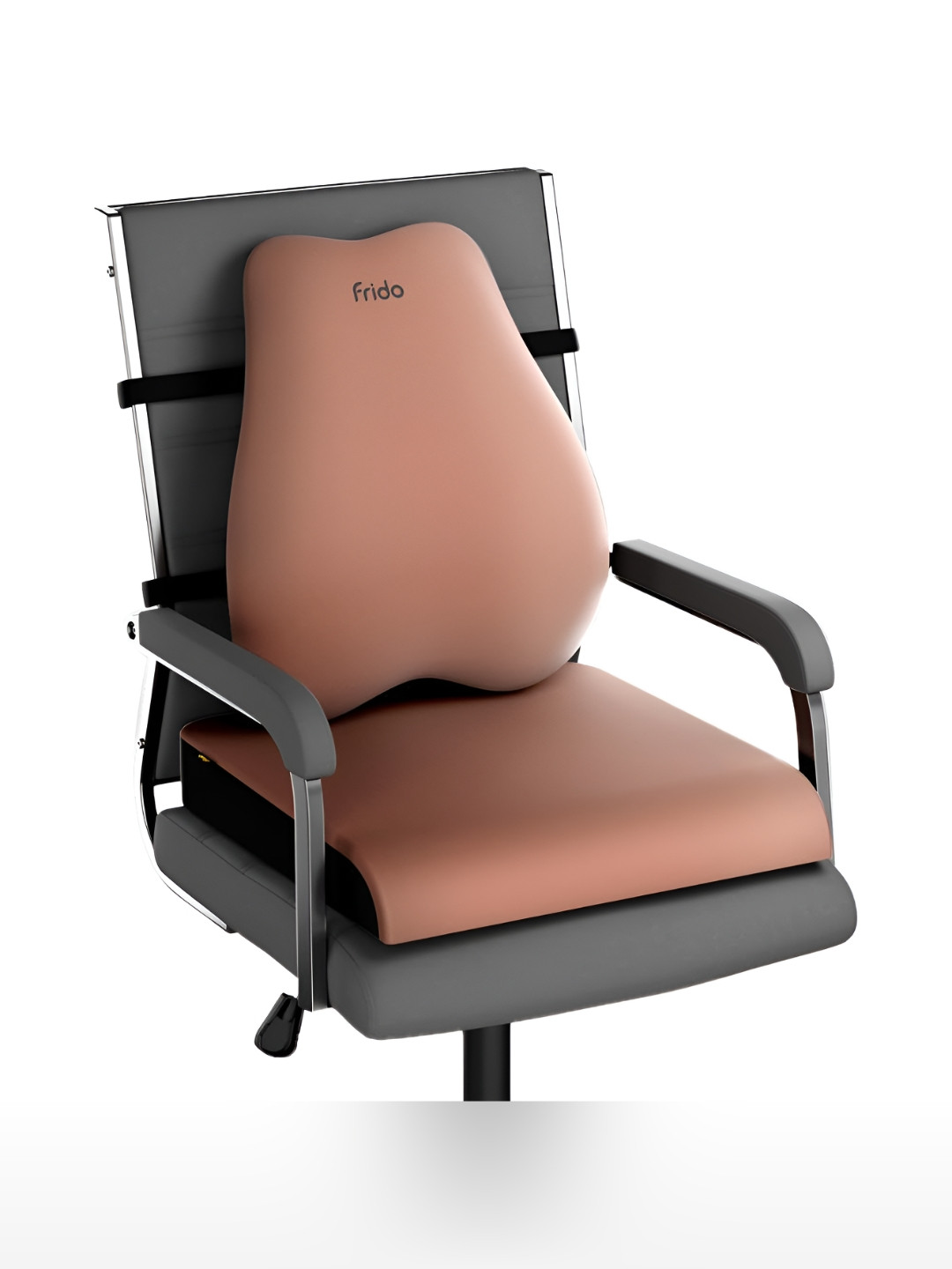 FRIDO Brown 2 Pieces Backrest & Seat General Support Chair Pads