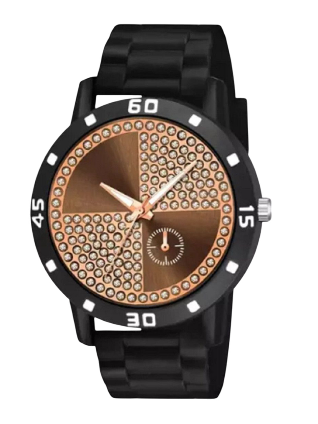 Miss Perfect Men Embellished Dial & Bracelet Style Straps Analogue Watch CO_67