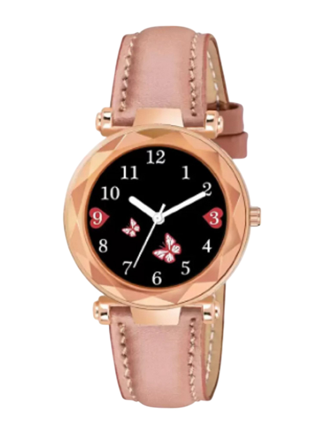 Miss Perfect Women Round Dial & Leather Textured Straps Analogue Watch LJ425