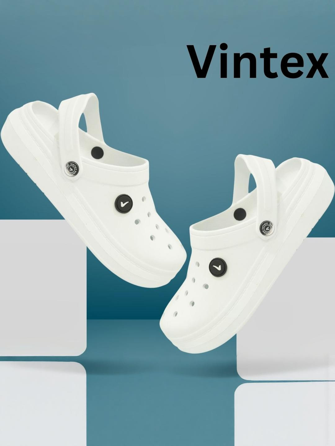 VINTEX Men White Rubber Clogs
