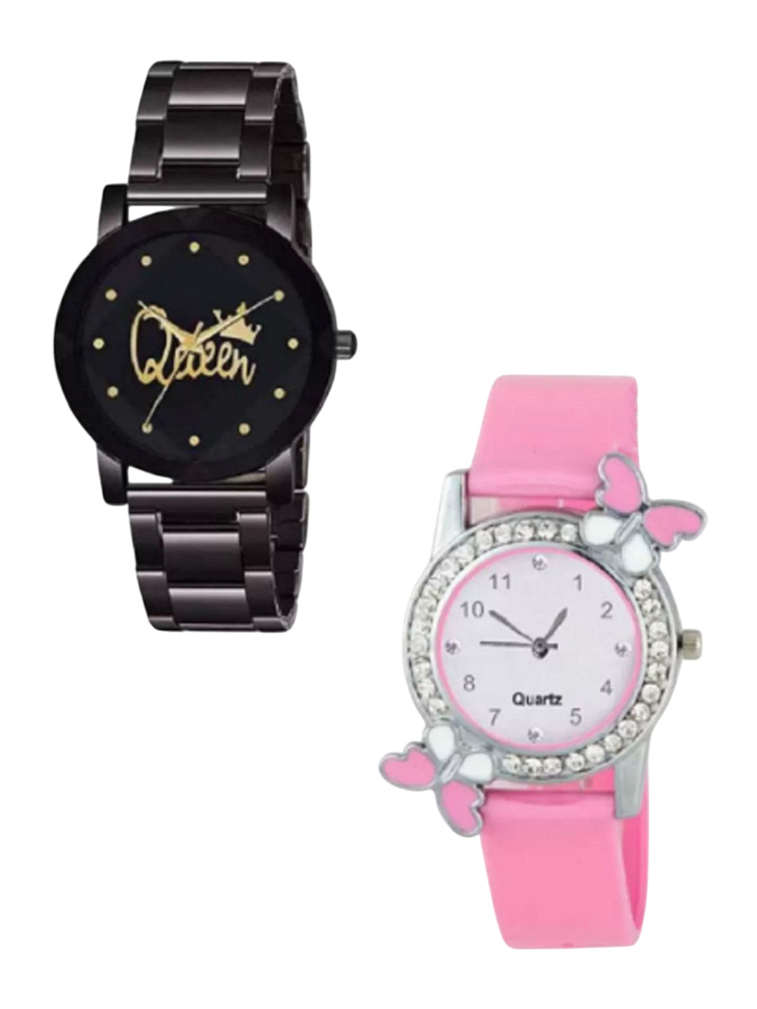 Miss Perfect Women Pack Of 2 Embellished Dial & Straps Analogue Watch AC6