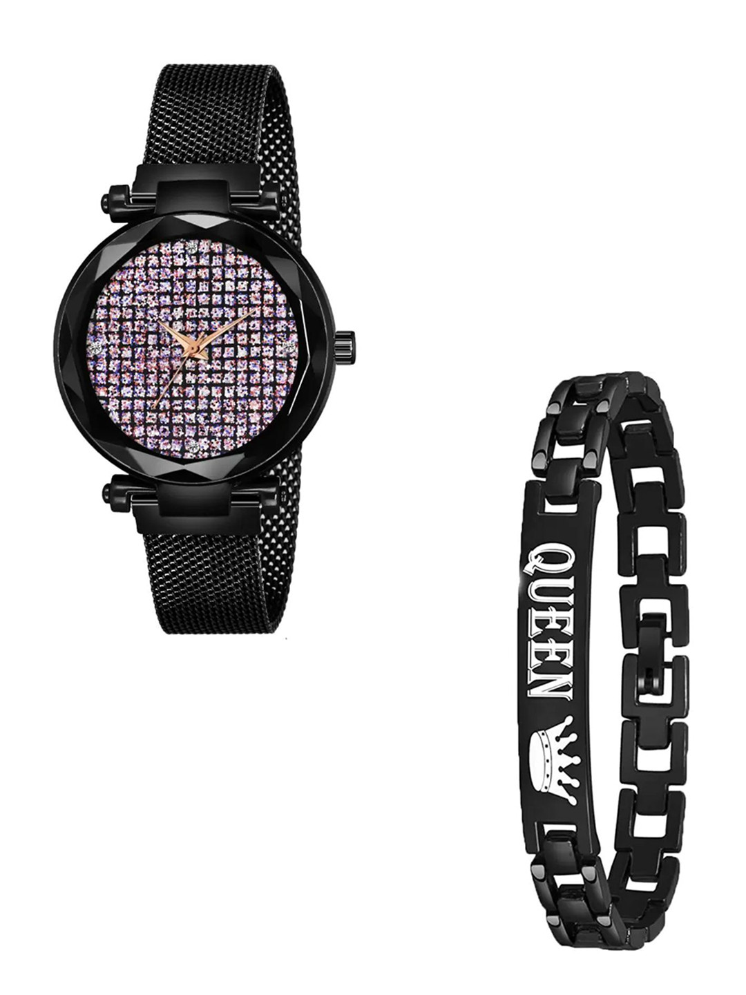 Miss Perfect Women Embellished Dial Analogue Watch with Bracelet jk2270