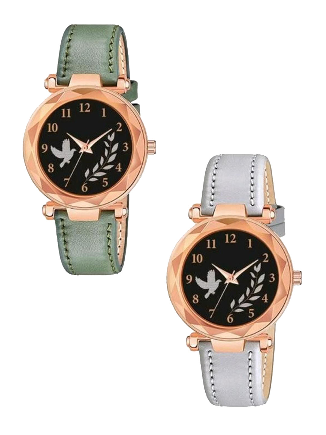 Miss Perfect Women Set of 2 Round Dial & Regular Straps Analogue Watch Cvv321