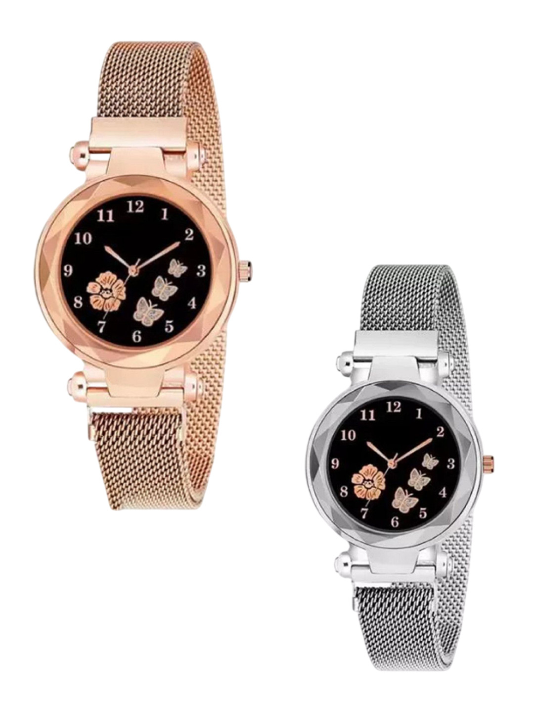 Miss Perfect Women Embellished Dial & Bracelet Style Straps Analogue Watch HJ440