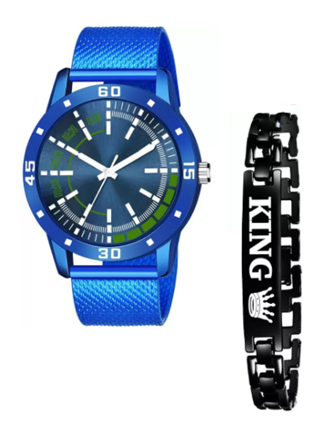 Miss Perfect Men Analogue Watch With Bracelet Gift Set PU 38