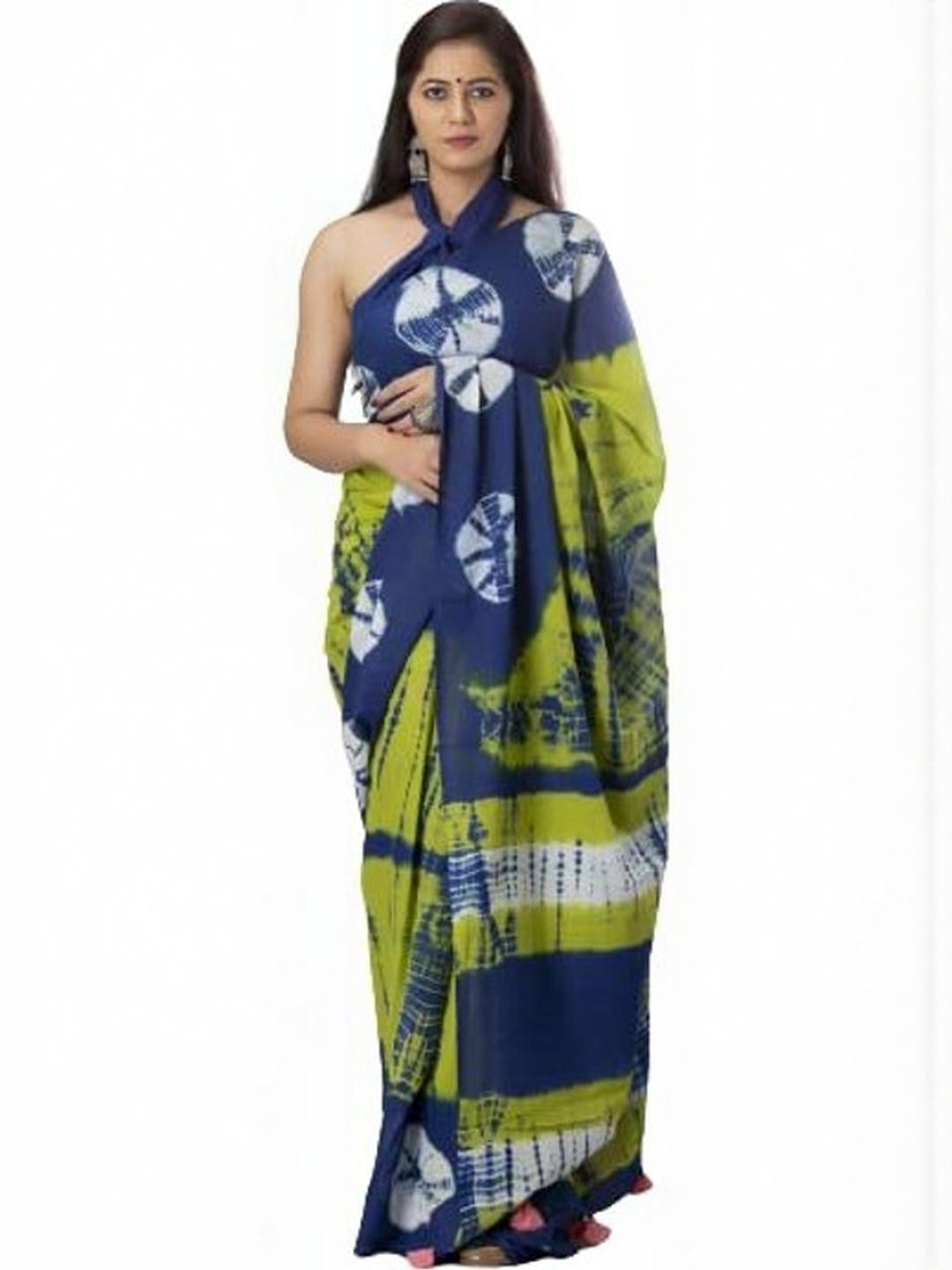 Pinkcity Women Trade World Bandhani Pure Cotton Ikat Saree