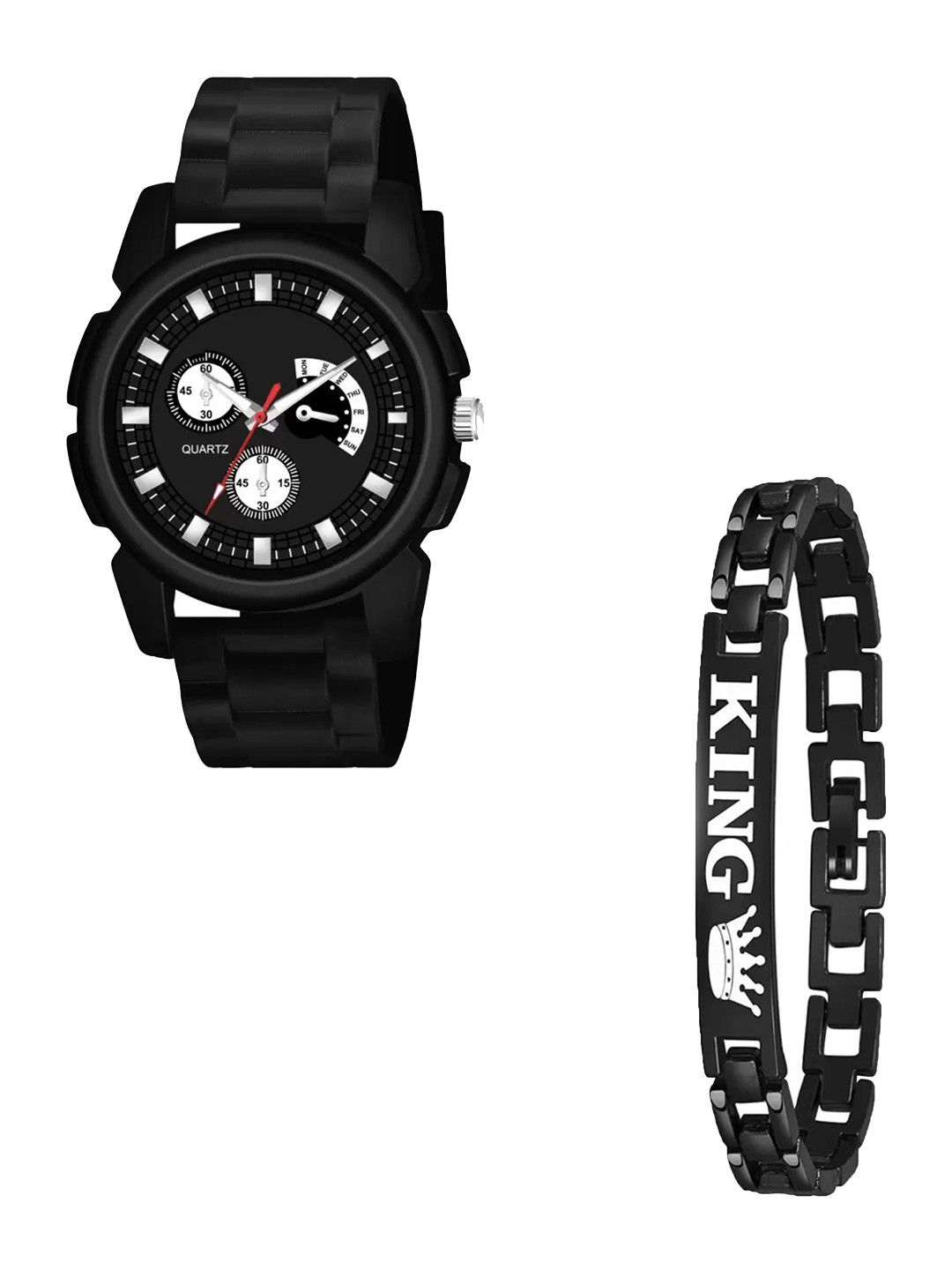 Miss Perfect Men Bracelet & Analogue Watch Gift Set ACC78