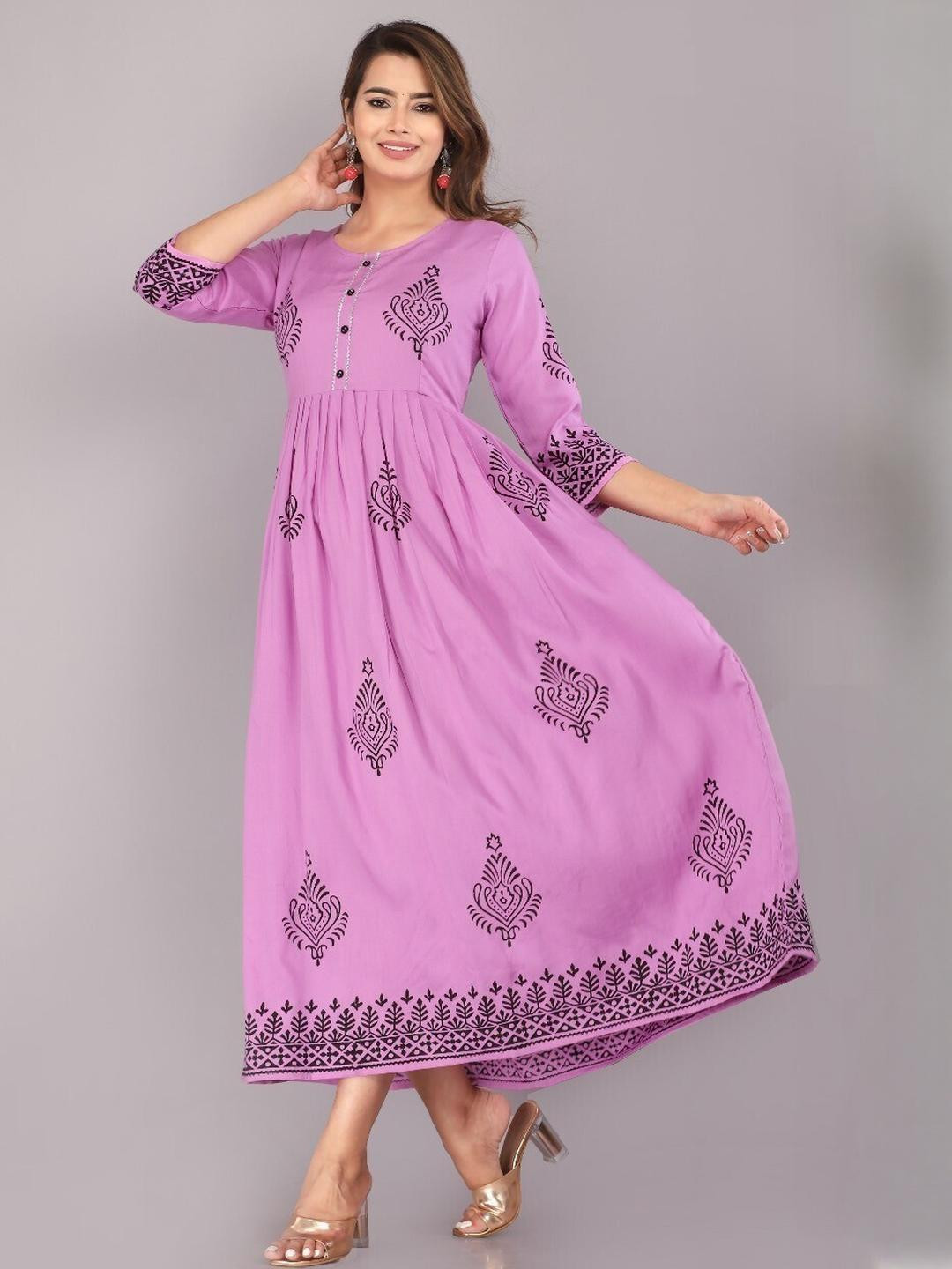 PRIYAGANI GARMENTS Women Pink Viscose Rayon  Kurtis