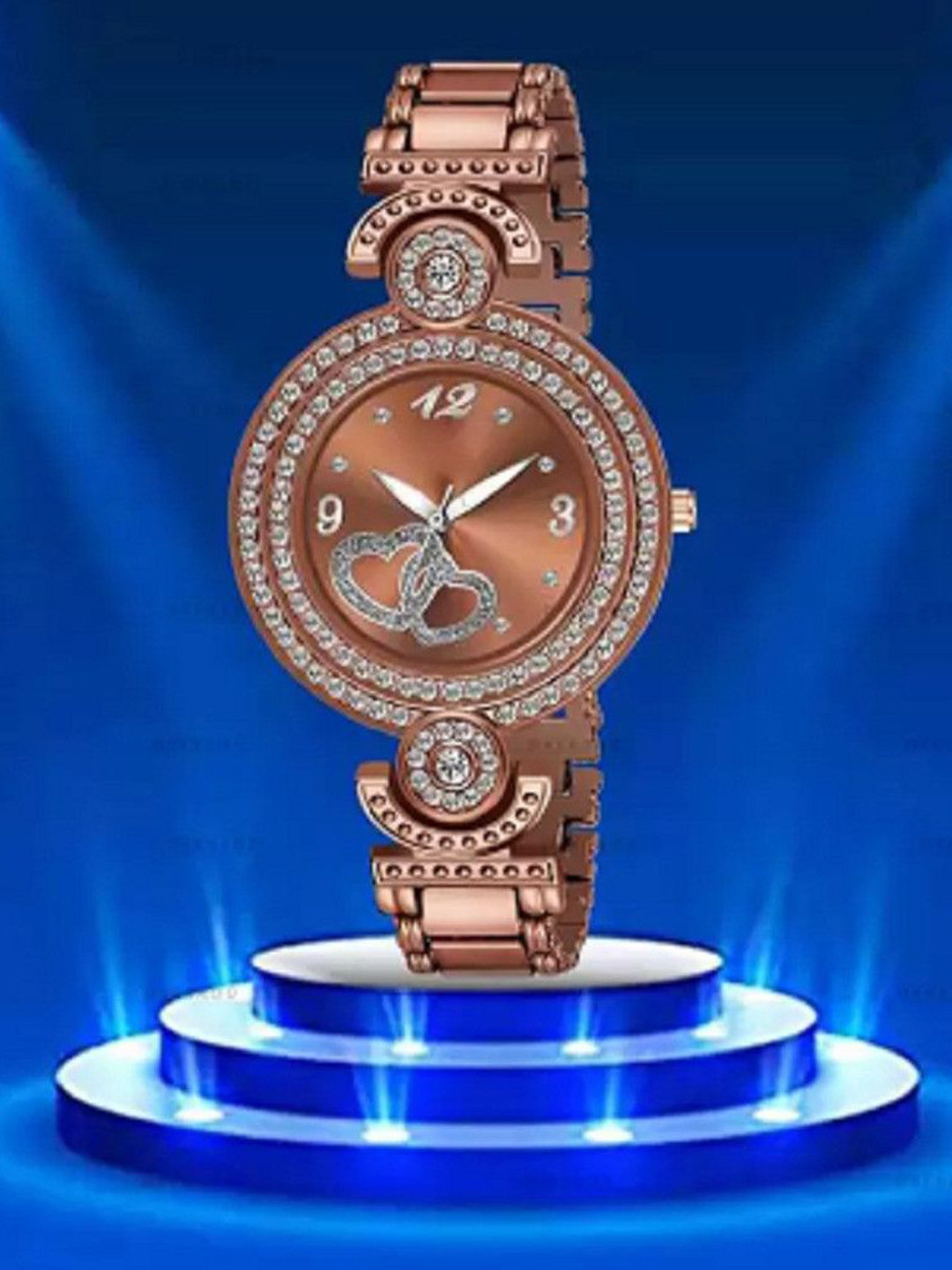 Miss Perfect Women Embellished Dial & Bracelet Style Straps Analogue Watch PL390