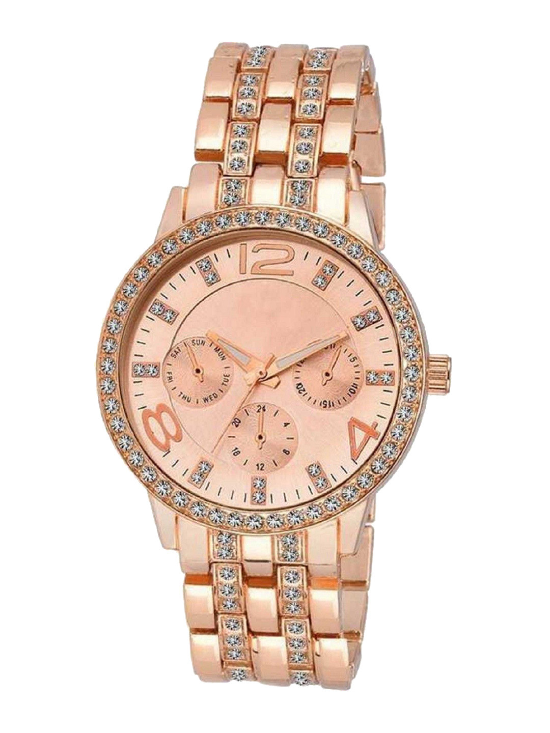 Miss Perfect Women Embellished Dial & Bracelet Style Straps Analogue Watch ni518