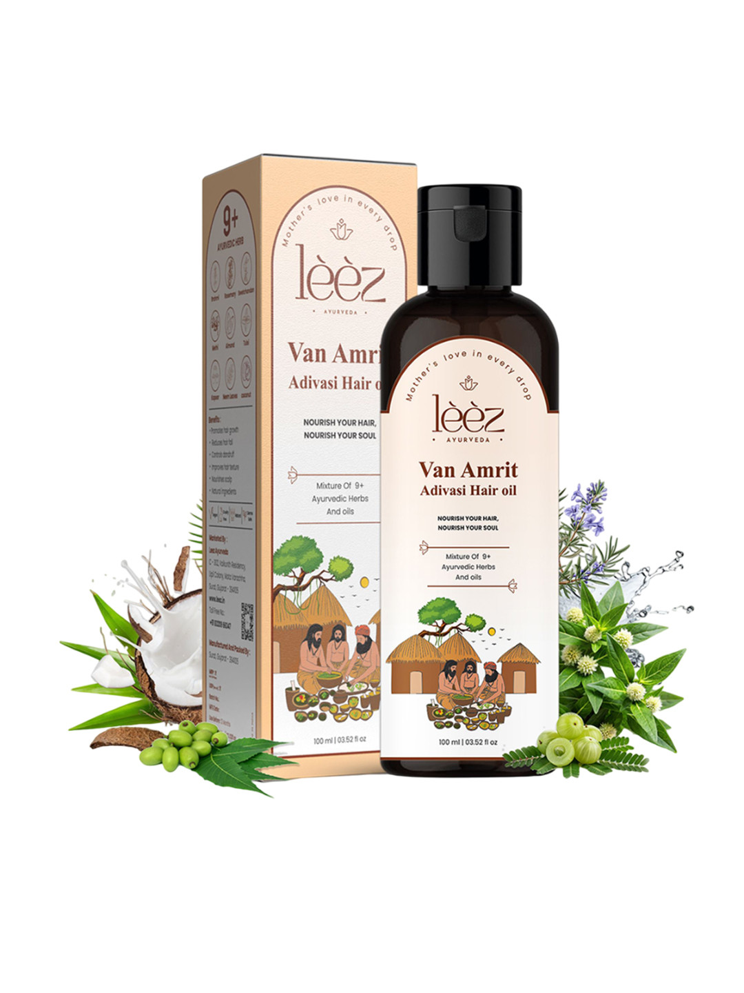 Leez Ayurveda Set Of 2 Van Amrit Adivasi Hair Oil -100 ml Each