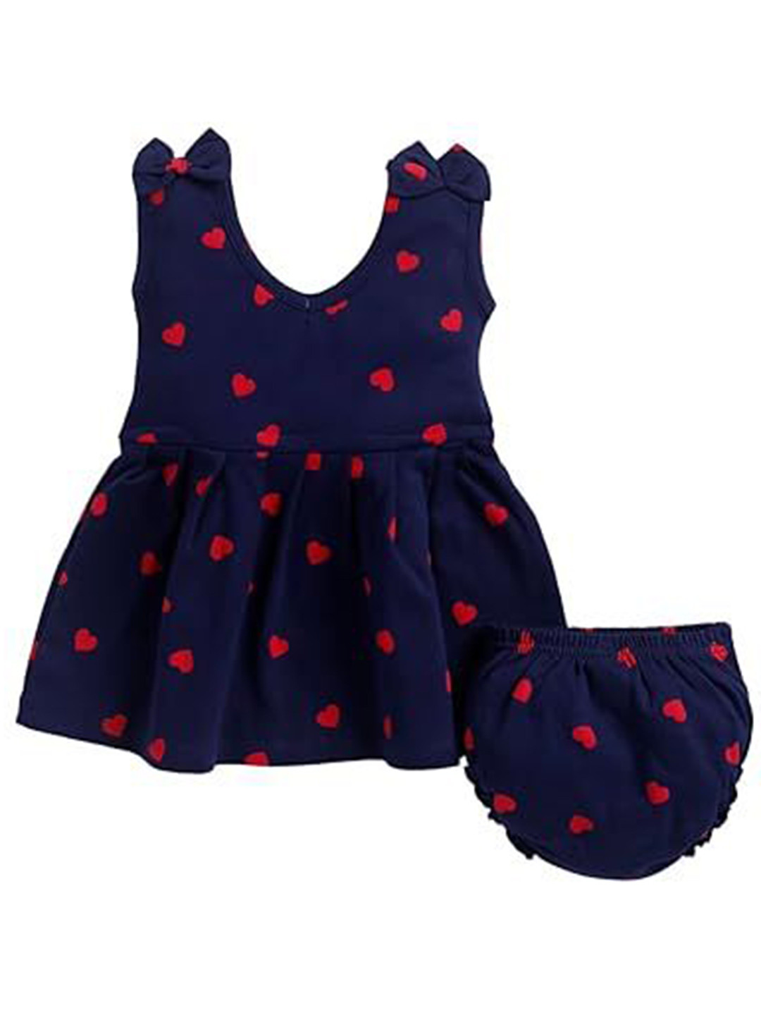 THE COTTON BABY Infant Girls Quirky Printed Cotton A-Line Dress With Panty