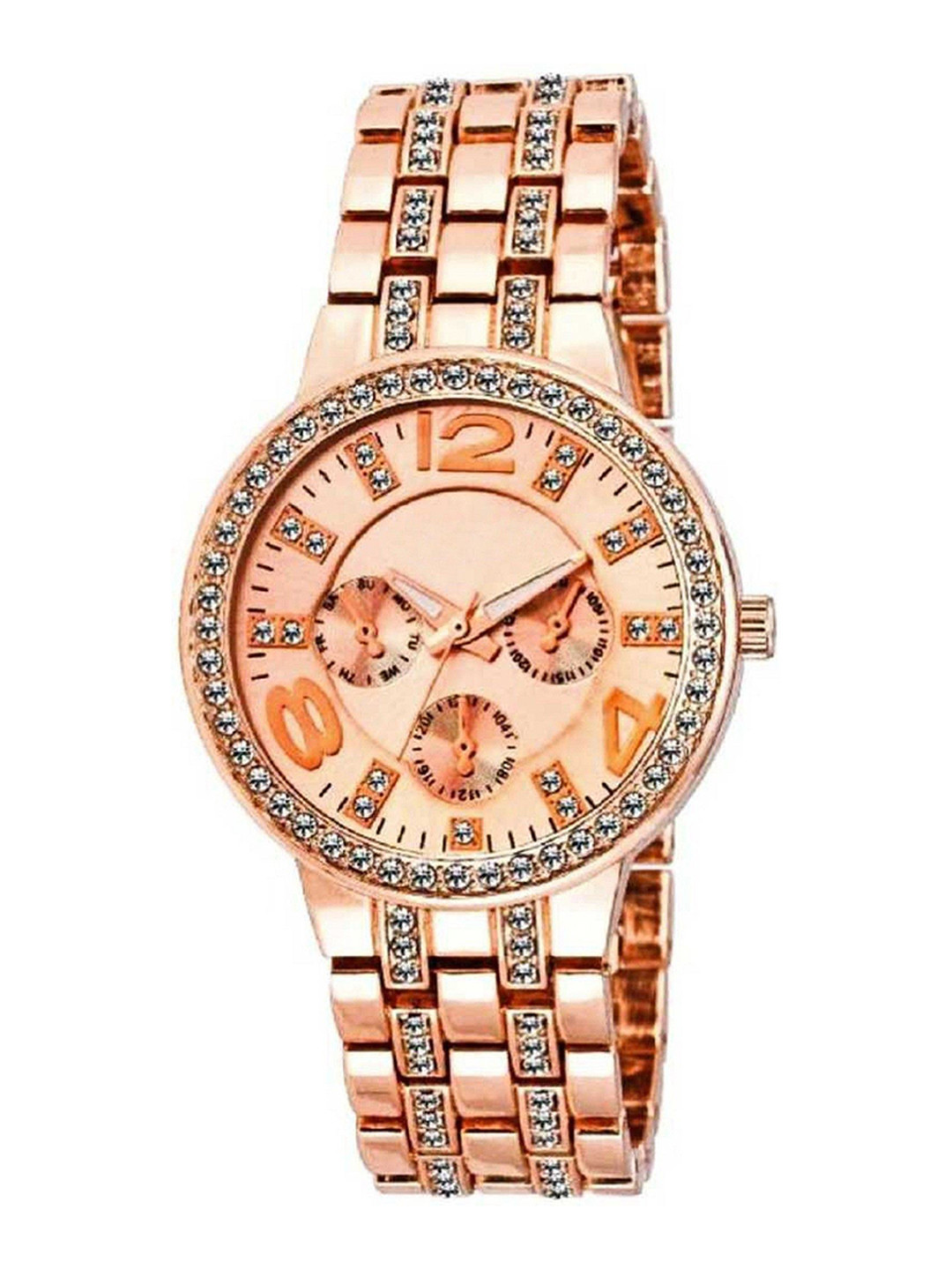 Miss Perfect Women Embellished Dial & Bracelet Style Straps Analogue Watch ni305