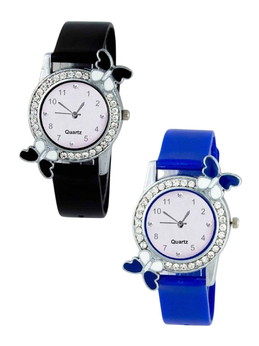 Miss Perfect Women Set Of 2 Embellished Dial & Straps Analogue Watch a 1170