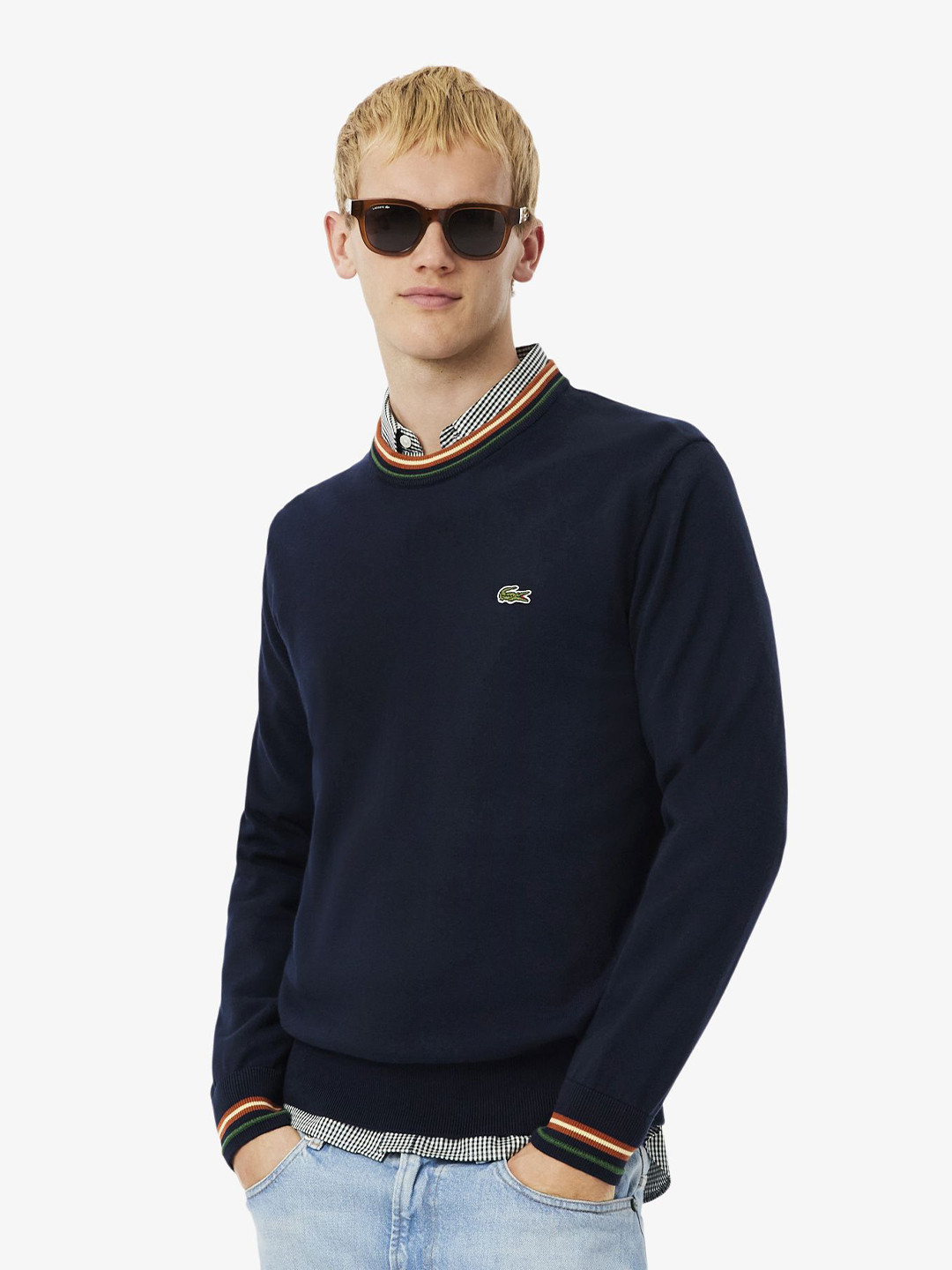 Lacoste Men Striped Cotton Jersey Sweater